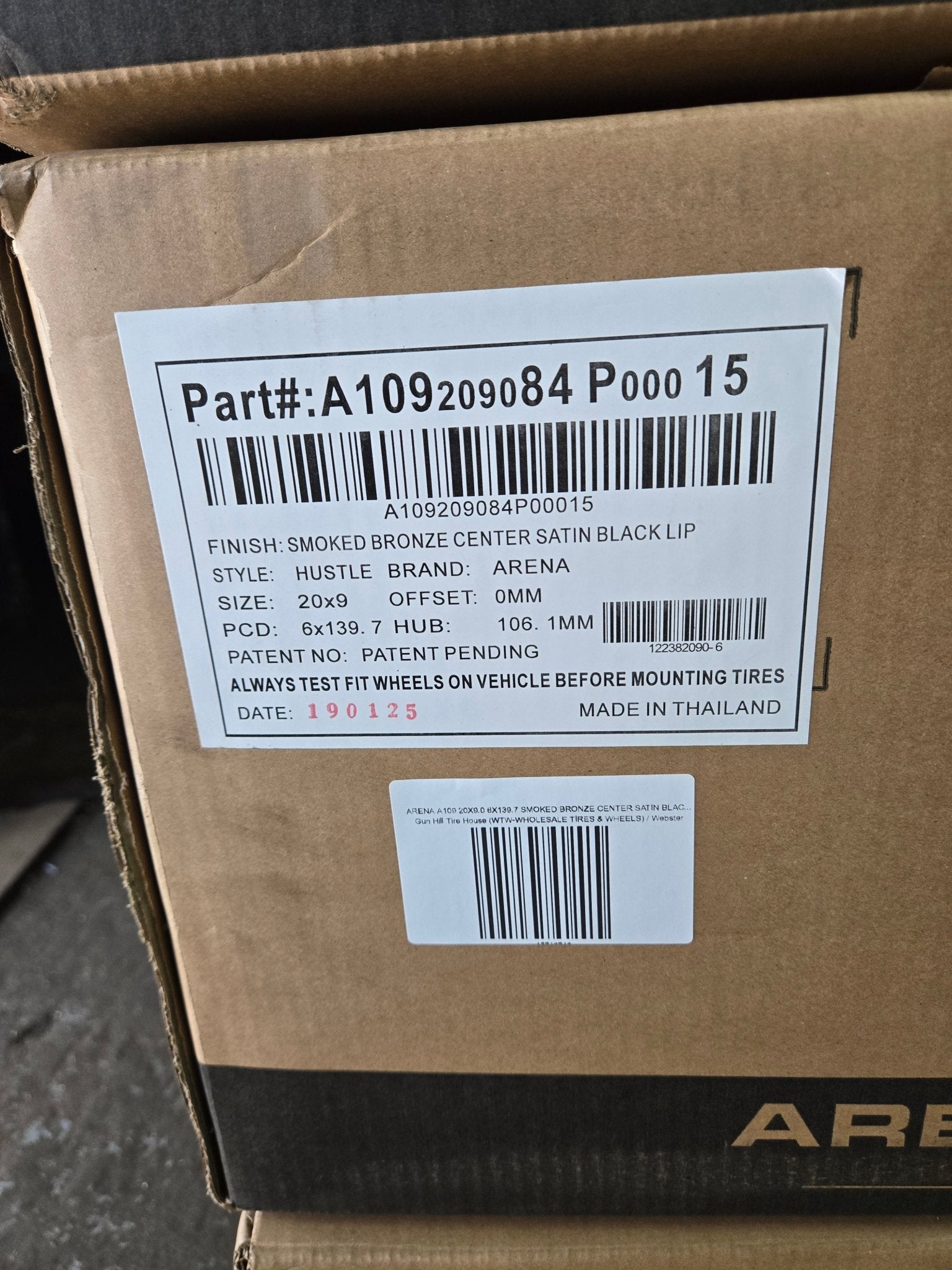 ARENA A109 HUSTLE 20X9.0 6X139.7 SMOKED BRONZE CENTER SATIN BLACK LIP - Gun Hill Tire House (WTW - WHOLESALE TIRES & WHEELS)