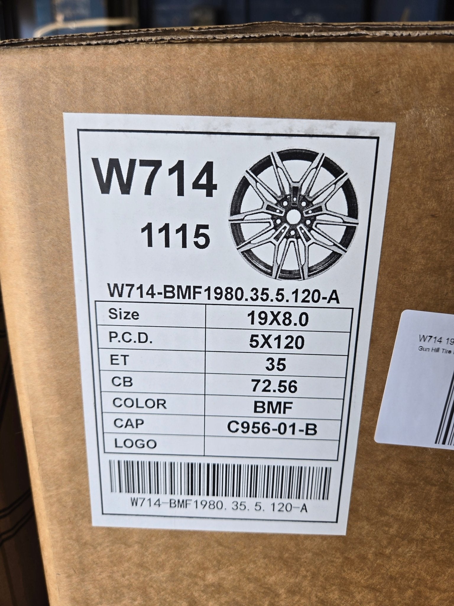 W714 19X8.0 5X120 PIANO BLACK MACHINED - Gun Hill Tire House (WTW - WHOLESALE TIRES & WHEELS)