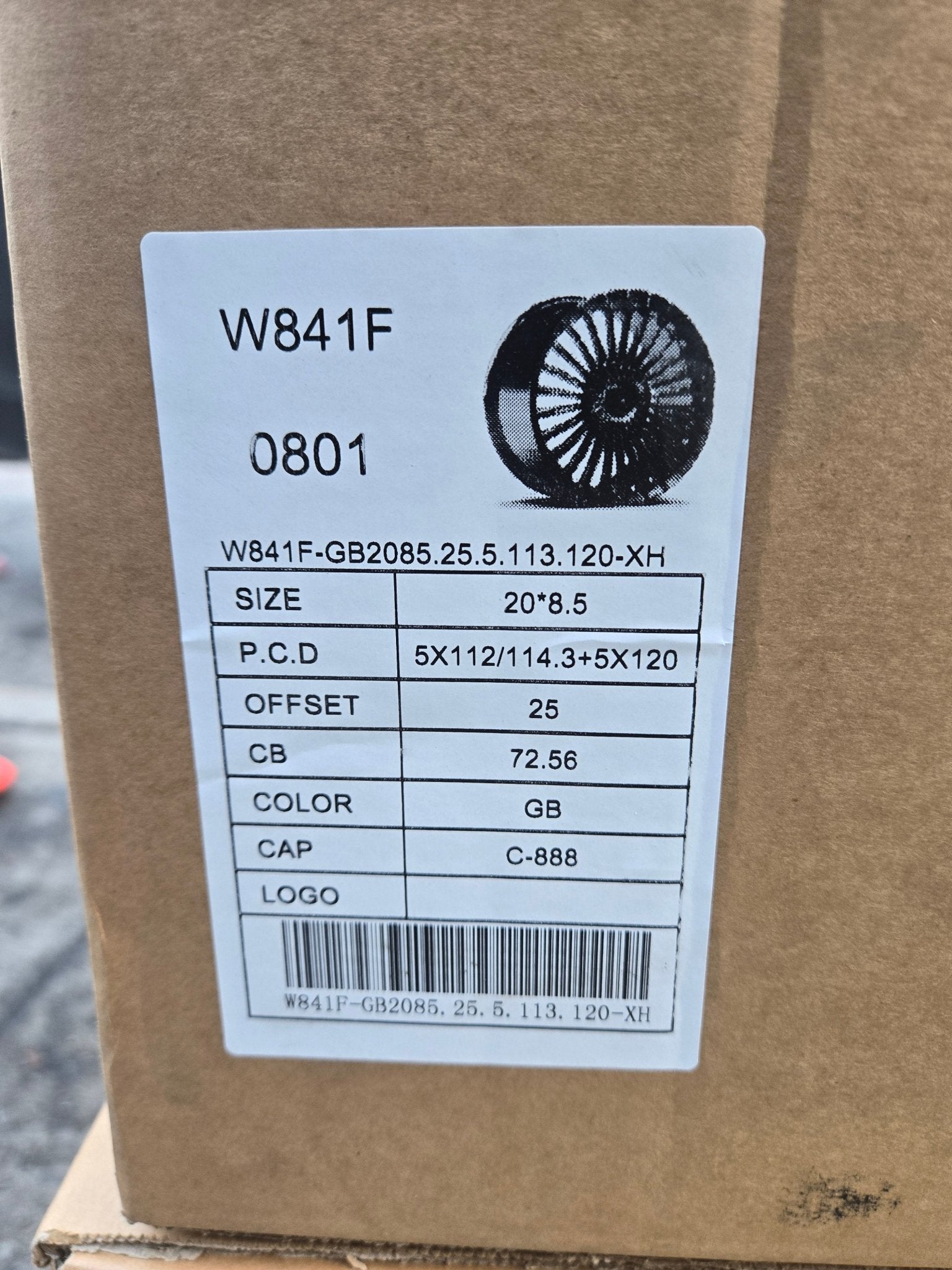 W841F 20X8.5 5X112 5X114. 5X120 PIANO BLACK - Gun Hill Tire House (WTW - WHOLESALE TIRES & WHEELS)