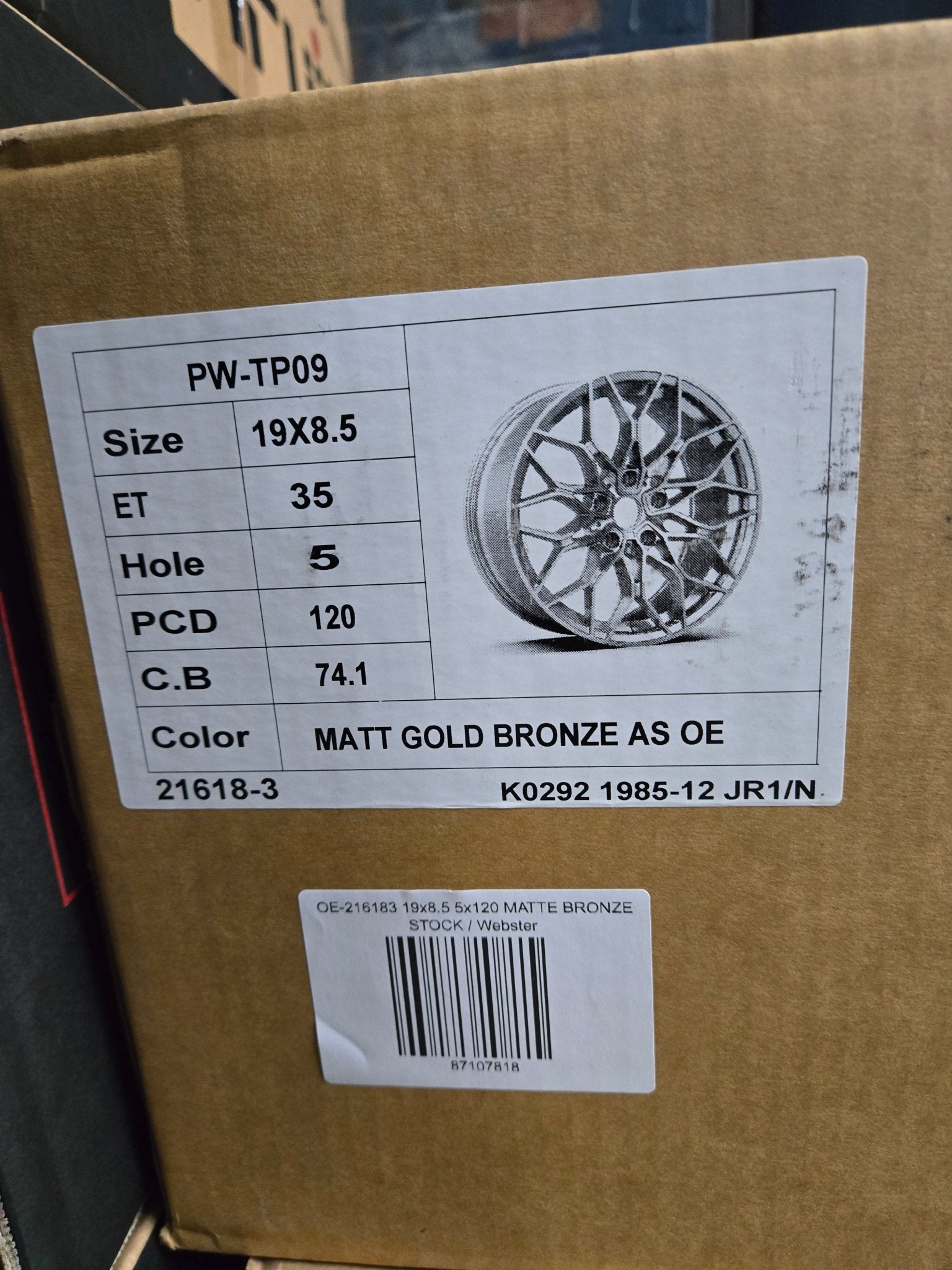 OE - 216183 19x8.5 5x120 MATTE BRONZE - Gun Hill Tire House (WTW - WHOLESALE TIRES & WHEELS)