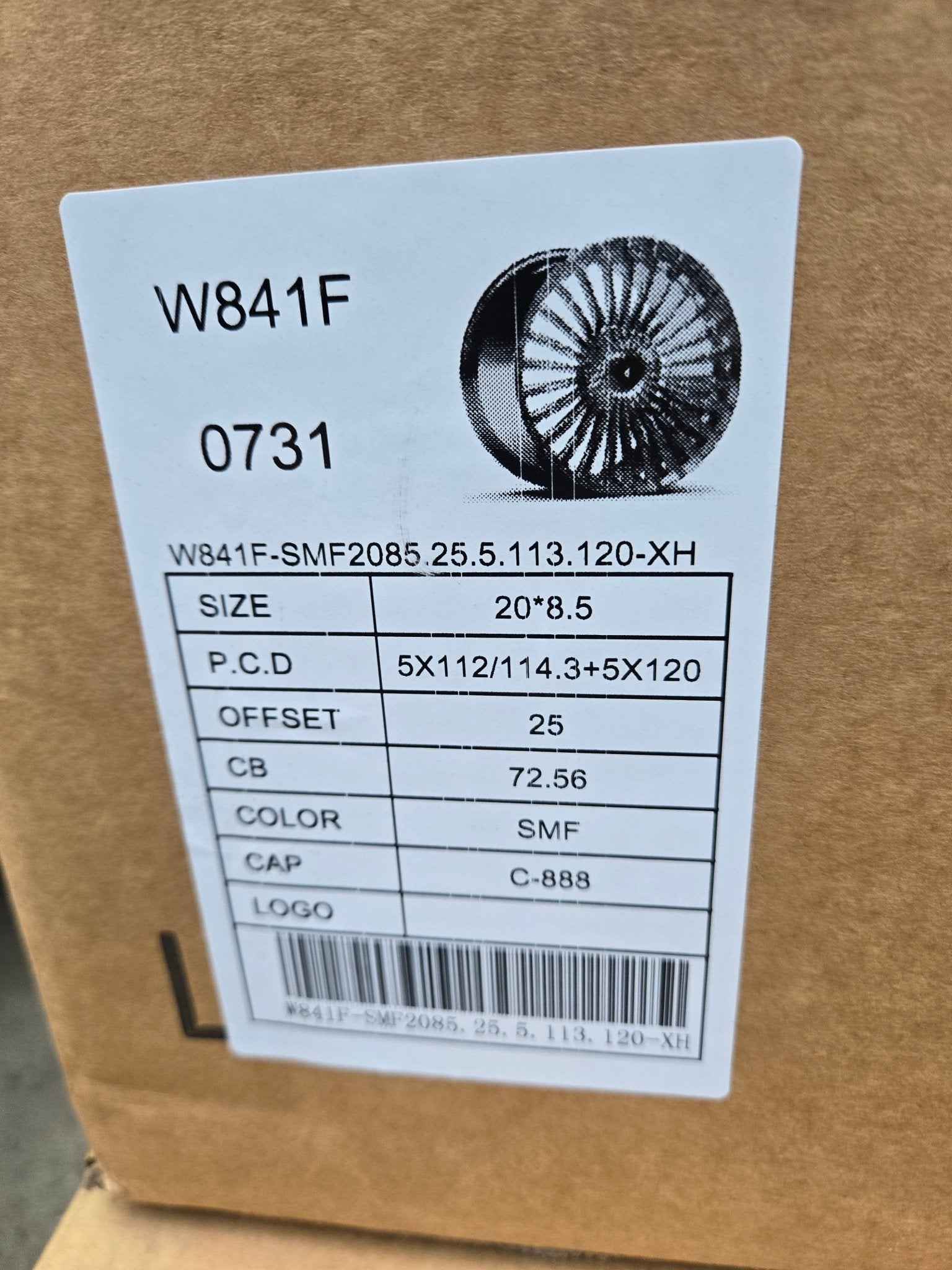 W841F 20X8.5 5X112 5X114.3 5X120 SILVER MACHINED FACE - Gun Hill Tire House (WTW - WHOLESALE TIRES & WHEELS)