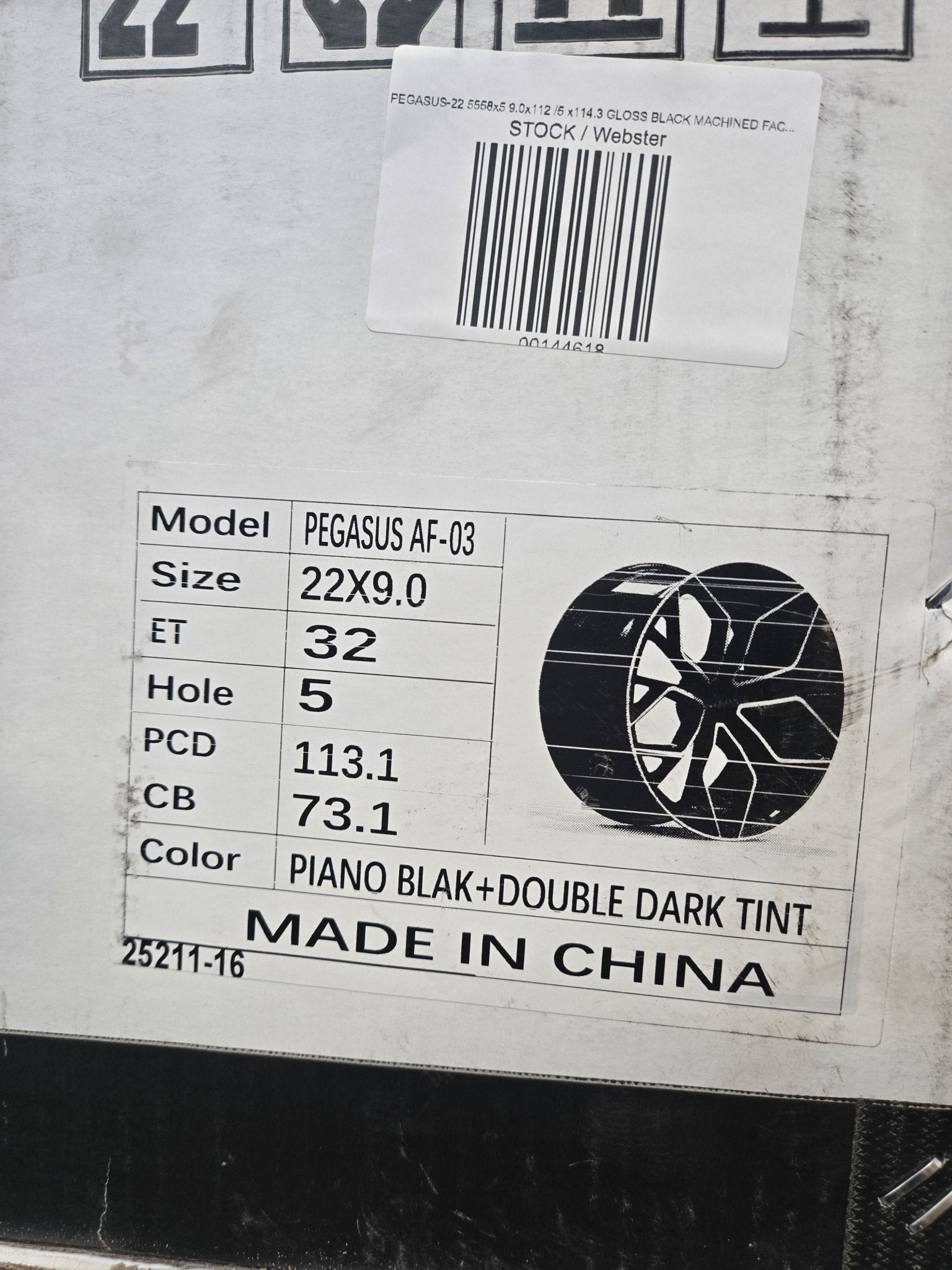 PEGASUS - 5558 22x9.0 5x112 / 5x114.3 GLOSS BLACK MACHINED FACE DARK TINTED - Gun Hill Tire House (WTW - WHOLESALE TIRES & WHEELS)