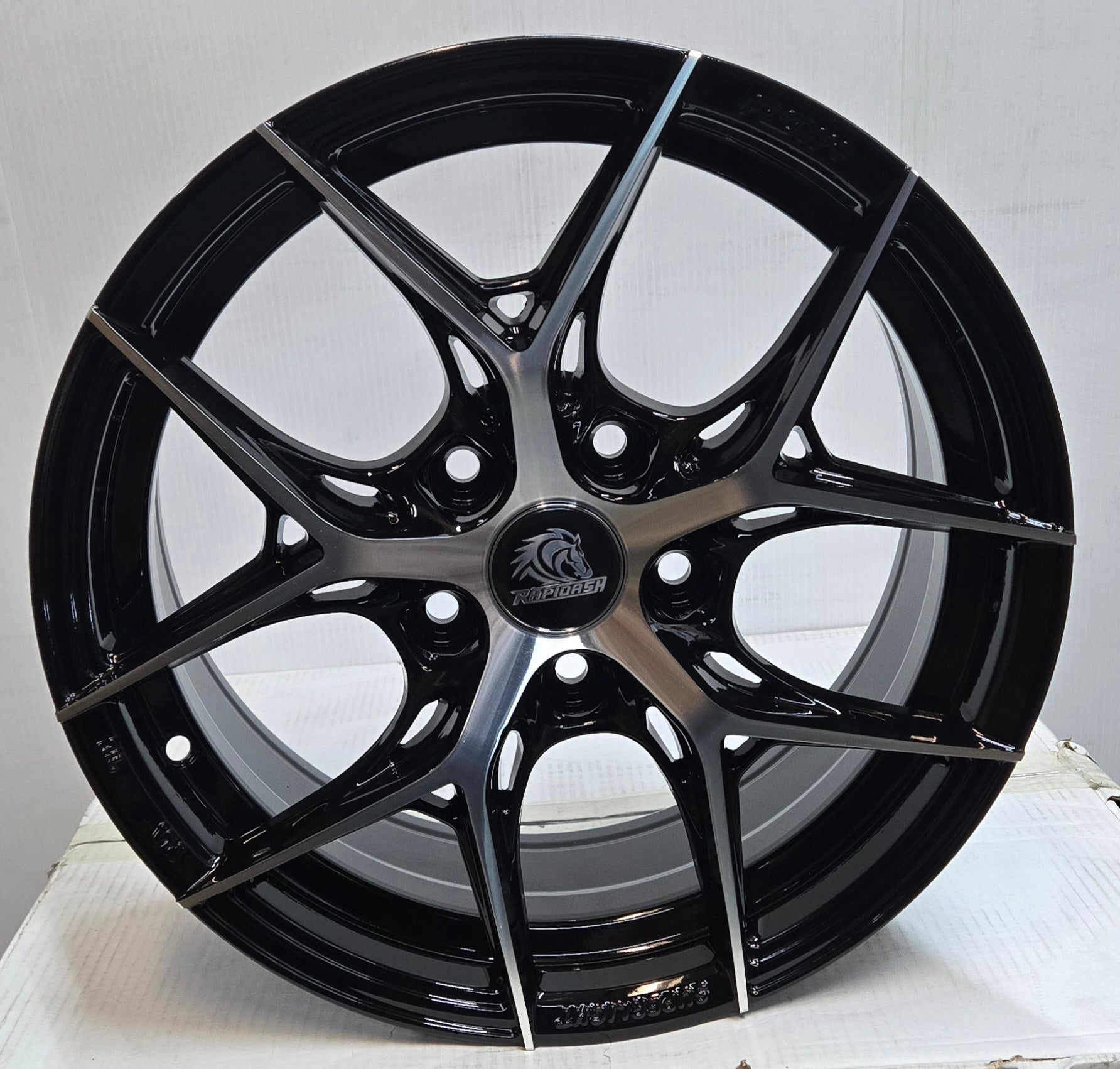X1076 16X7.0 5X114.3 PIANO BLACK MACHINED FACE - Gun Hill Tire House (WTW - WHOLESALE TIRES & WHEELS)