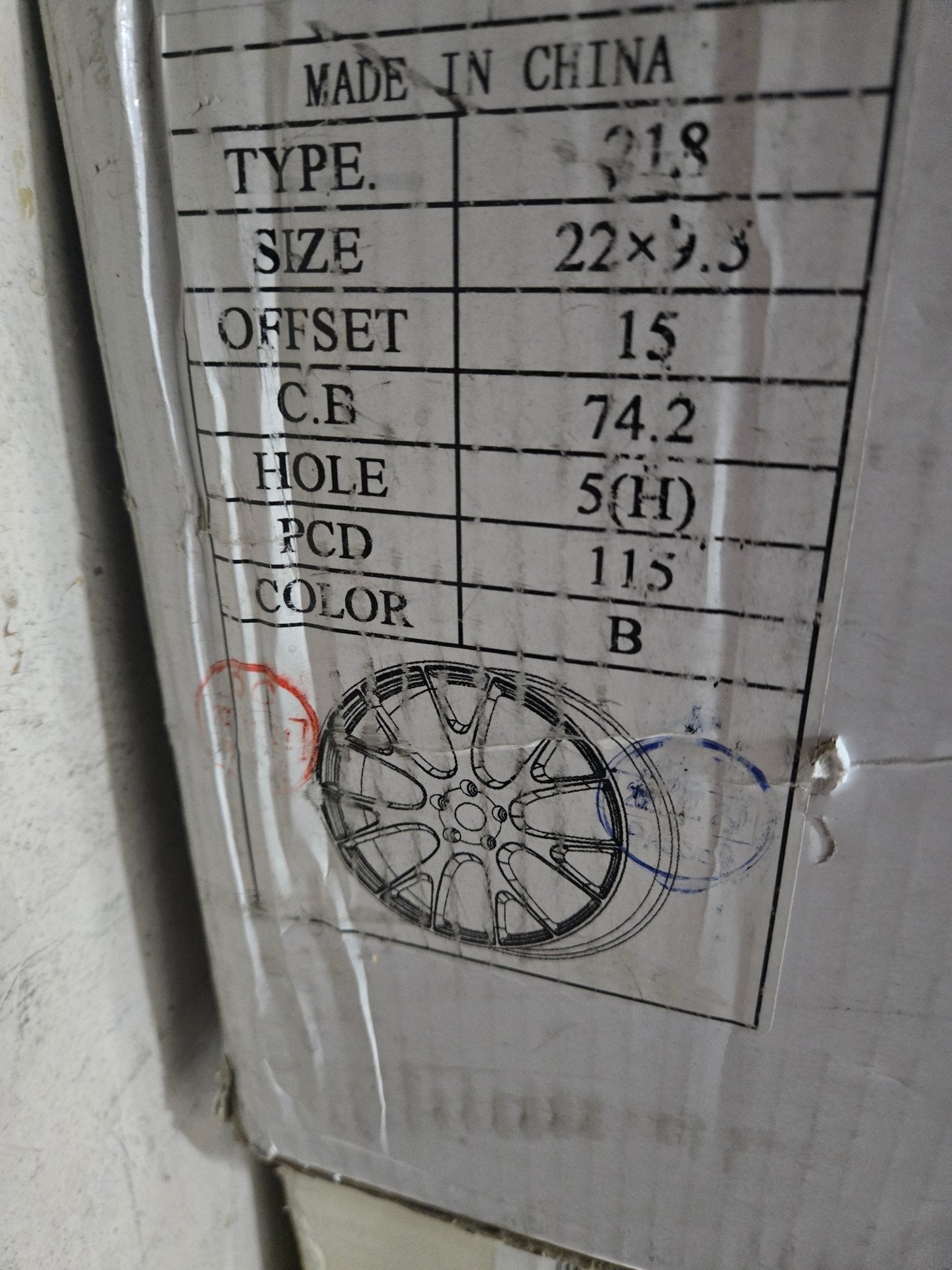 218 22x9.5 5x115 GLOSS BLACK - Gun Hill Tire House (WTW - WHOLESALE TIRES & WHEELS)