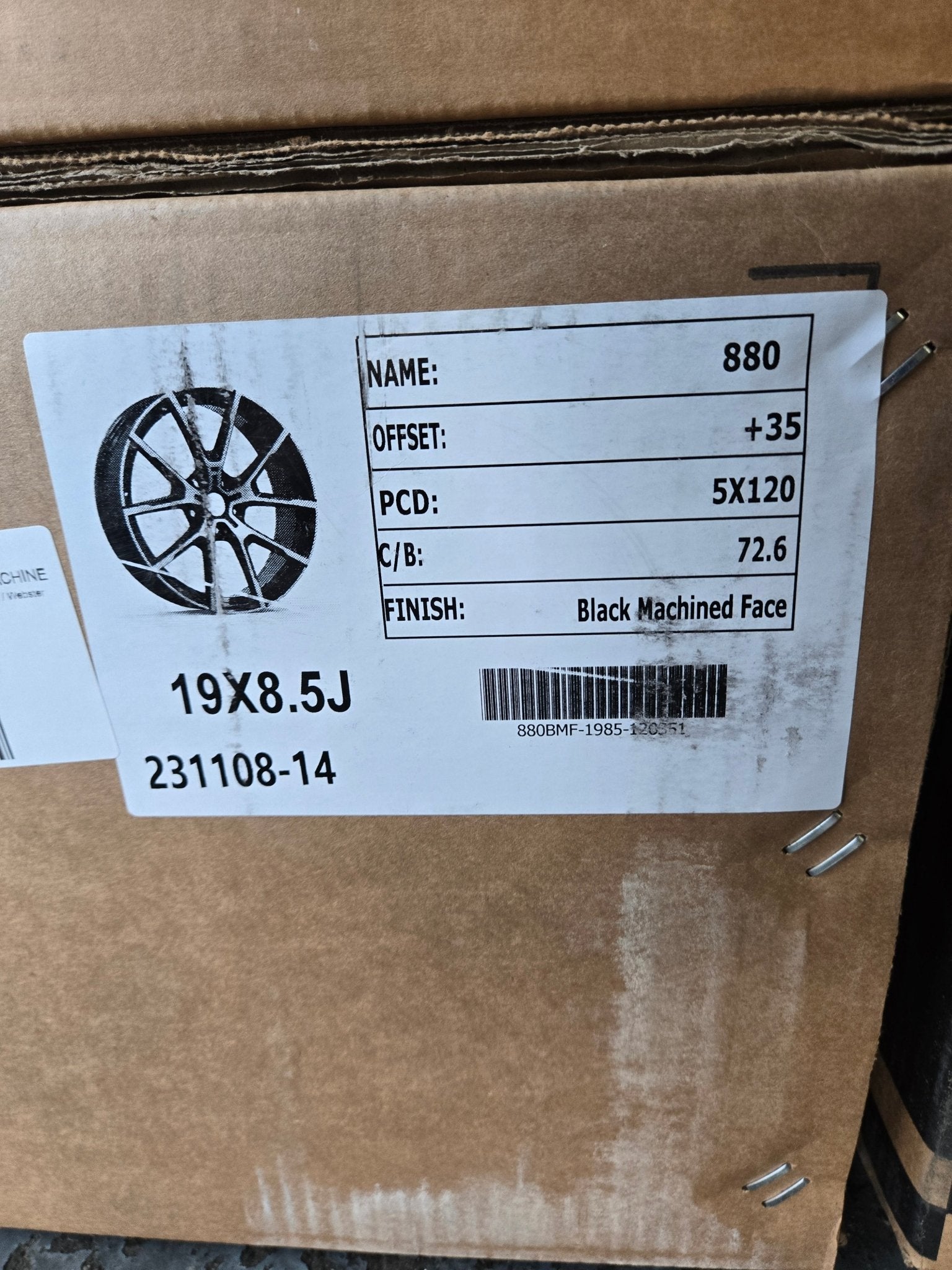 OE - 5398 19X8.5 5X120 PIANO BLACK MACHINE - Gun Hill Tire House (WTW - WHOLESALE TIRES & WHEELS)