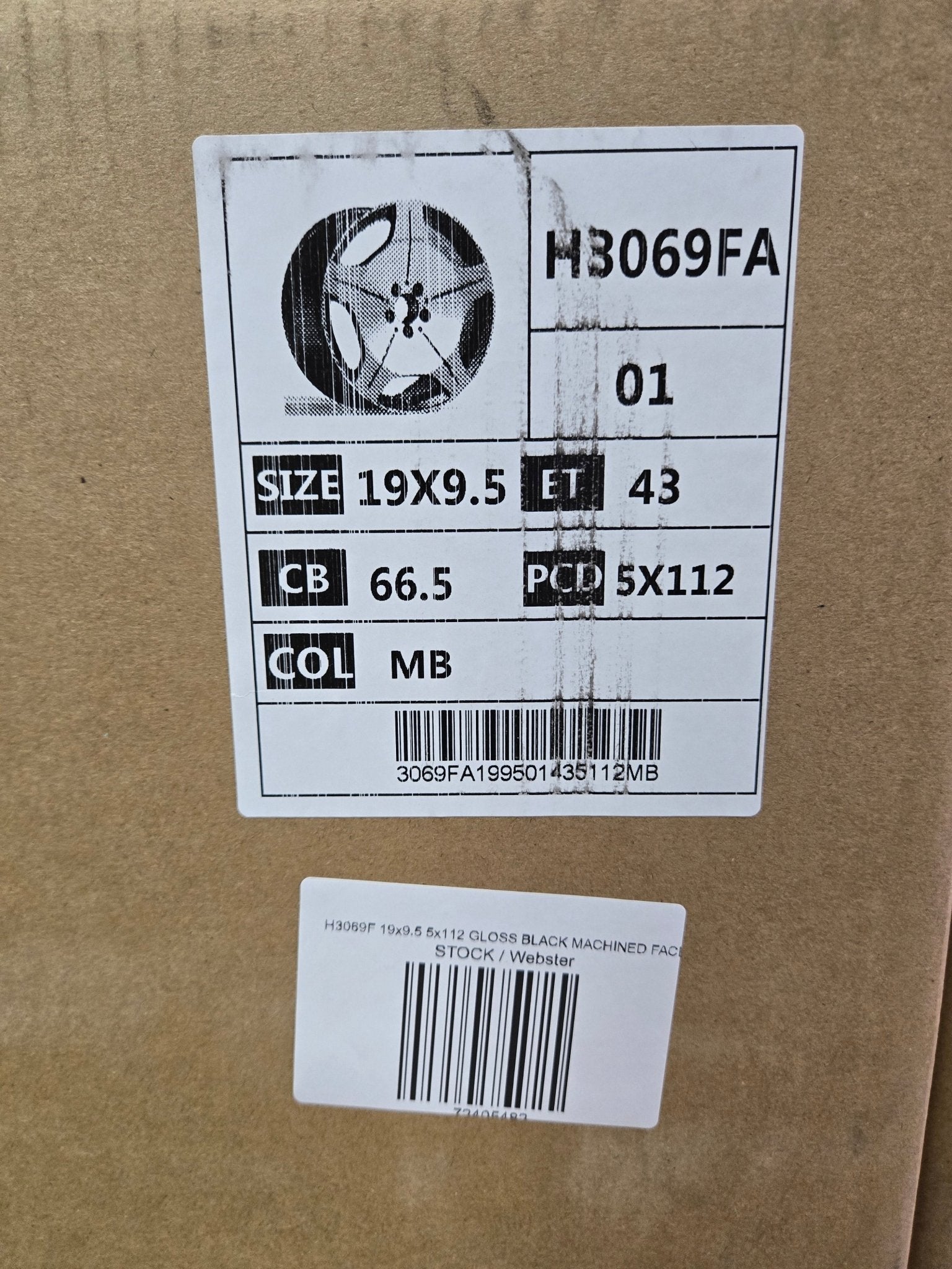 H3069F 19x9.5 5x112 GLOSS BLACK MACHINED FACE - Gun Hill Tire House (WTW - WHOLESALE TIRES & WHEELS)