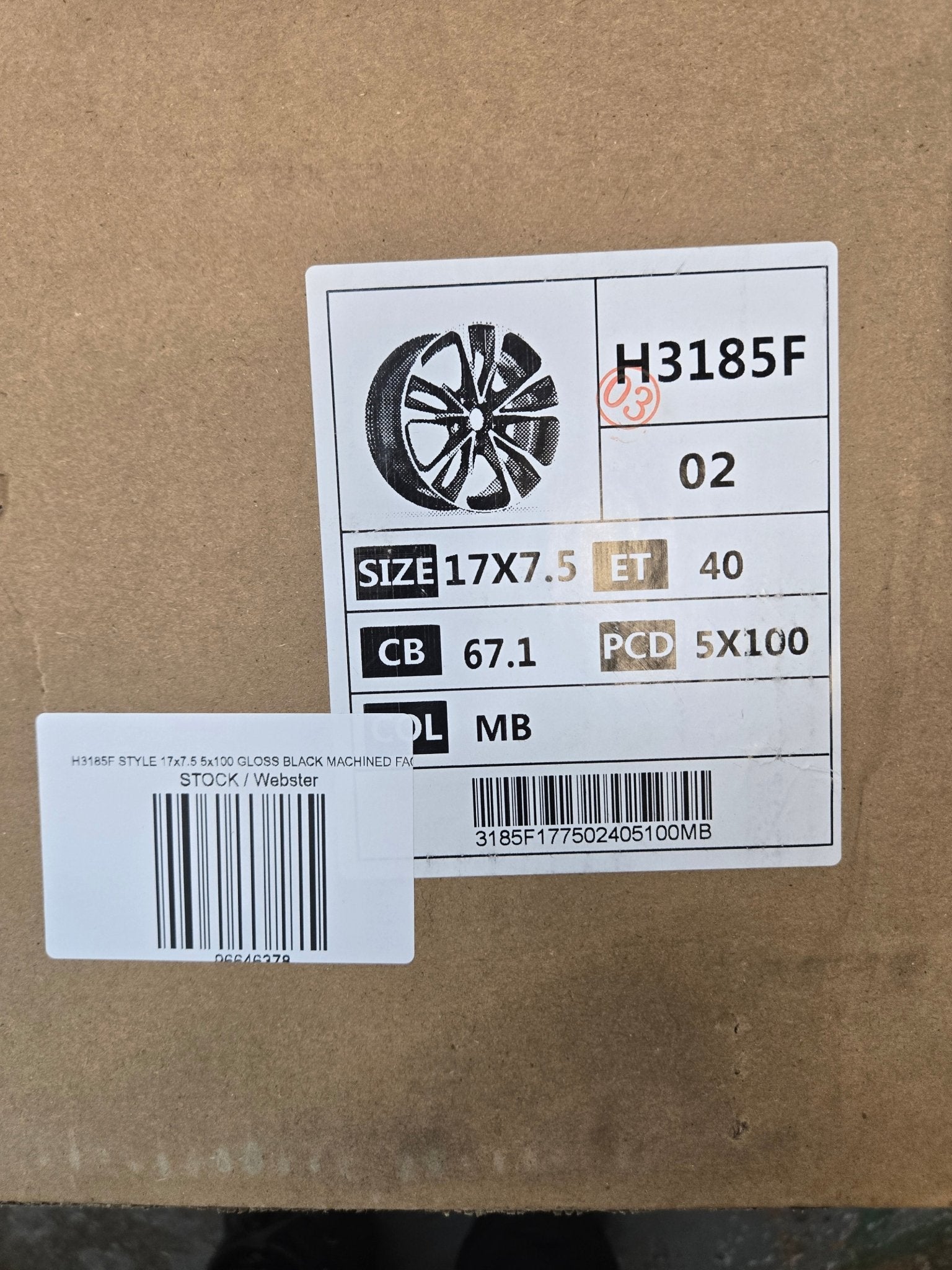 H3185F STYLE 17x7.5 5x100 GLOSS BLACK MACHINED FACE - Gun Hill Tire House (WTW - WHOLESALE TIRES & WHEELS)