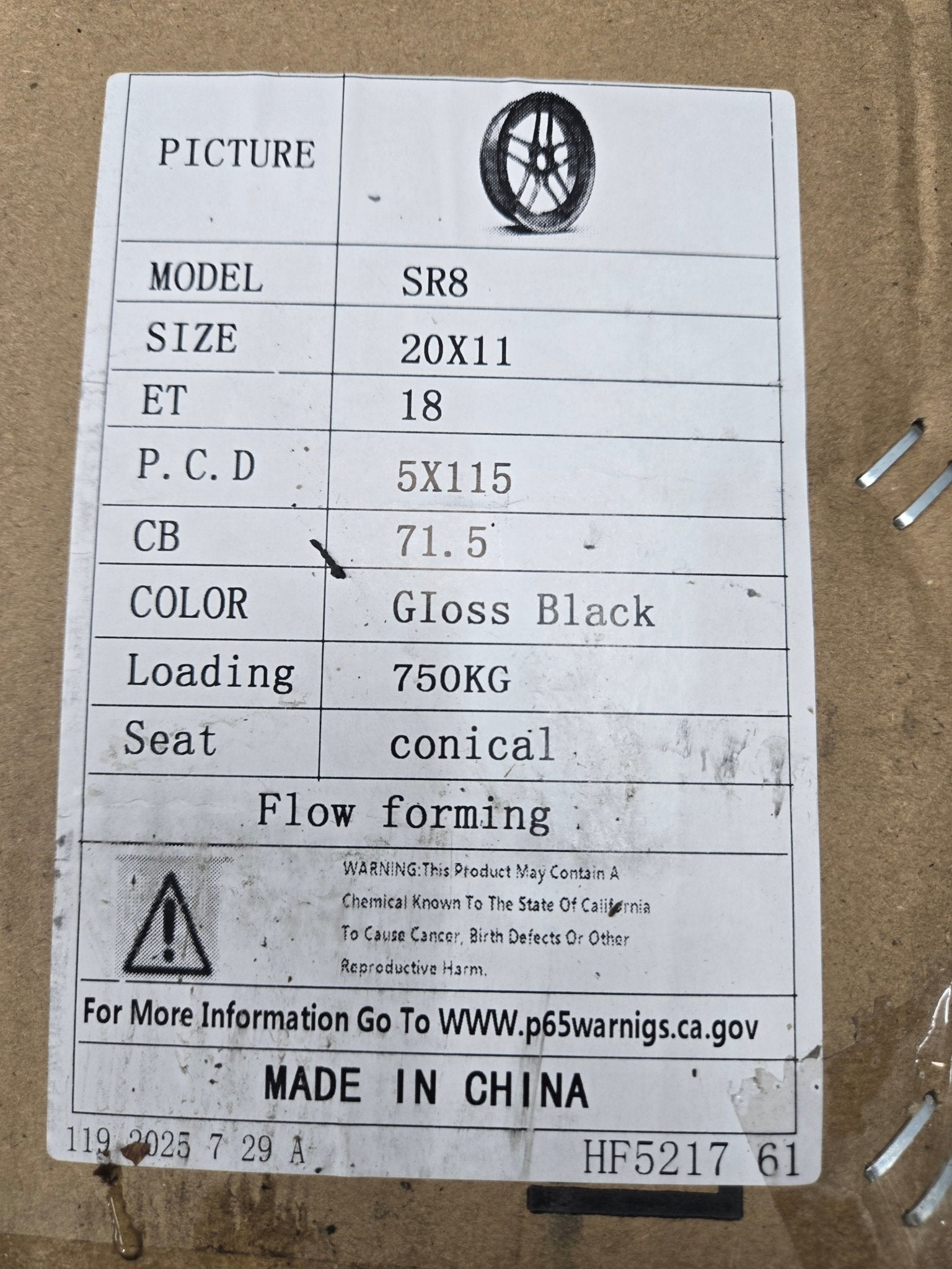 HF5217 SRT DEMON FLOW FORM 20X11 5X115 PIANO BLACK - Gun Hill Tire House (WTW - WHOLESALE TIRES & WHEELS)