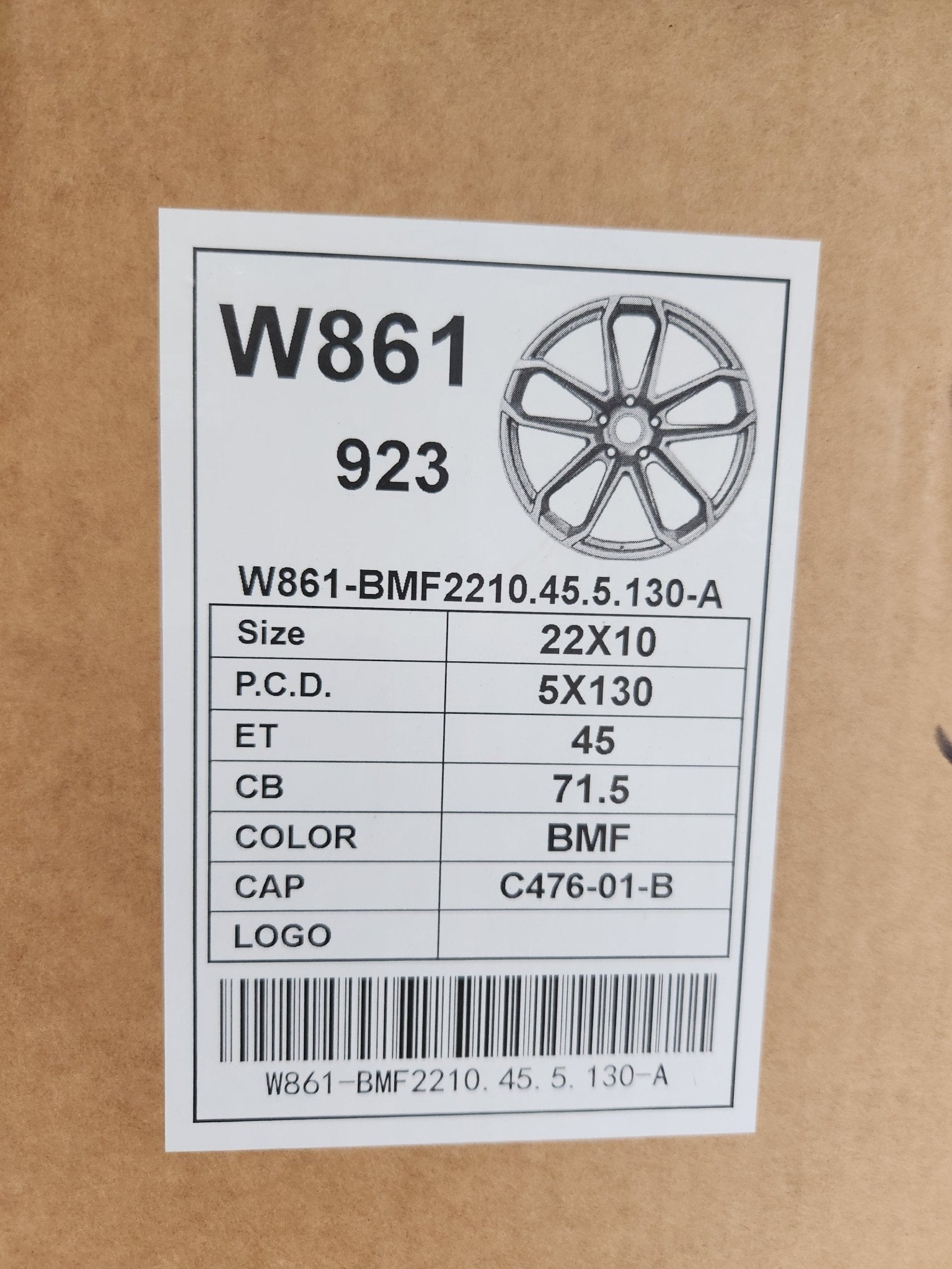 W861 22X10 5X130 GLOSS BLACK MACHINED FACE - Gun Hill Tire House (WTW - WHOLESALE TIRES & WHEELS)
