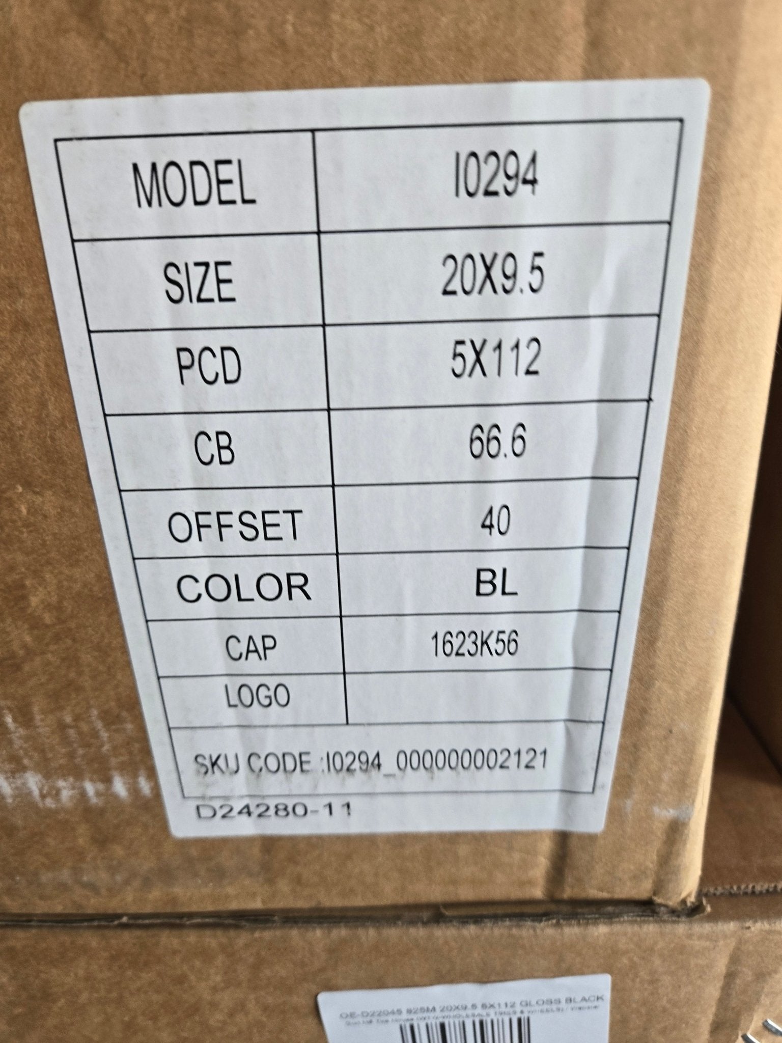 OE - 0294 825M 20X9.5 5X112 PIANO BLACK - Gun Hill Tire House (WTW - WHOLESALE TIRES & WHEELS)