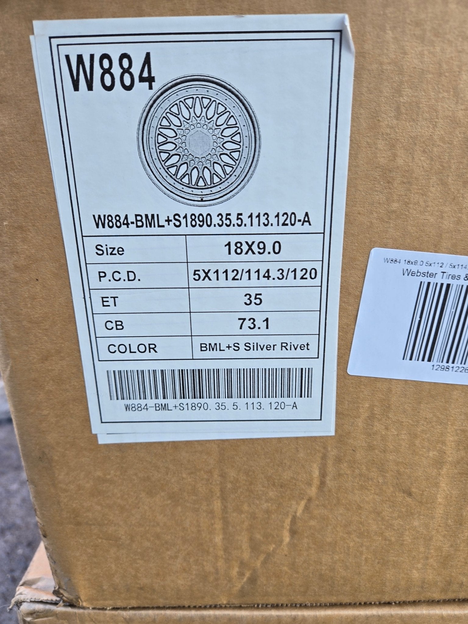 W884 18x9.0 5x112 / 5x114.3 / 5x120 BLACK MACHINED LIP - Gun Hill Tire House (WTW - WHOLESALE TIRES & WHEELS)