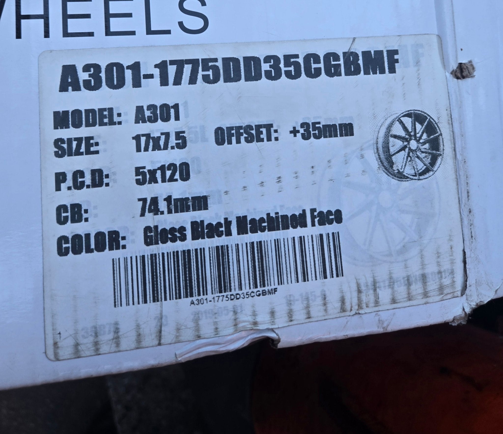 Af301 17X7.5 5X120 BLACK MACHINED FACE