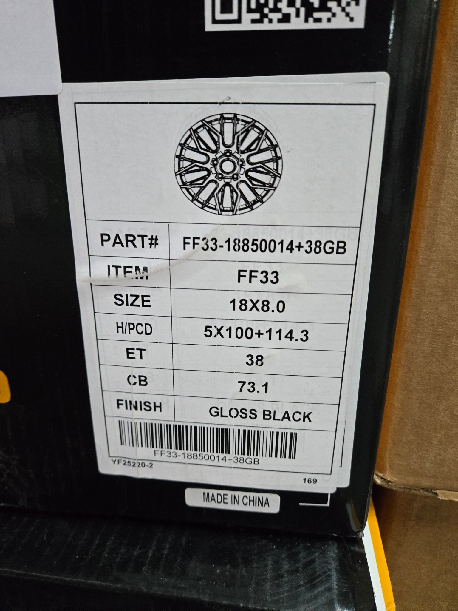 ROCK FORGE FF33 18X8.0 5X100 5X114.3 PIANO BLACK - Gun Hill Tire House (WTW - WHOLESALE TIRES & WHEELS)