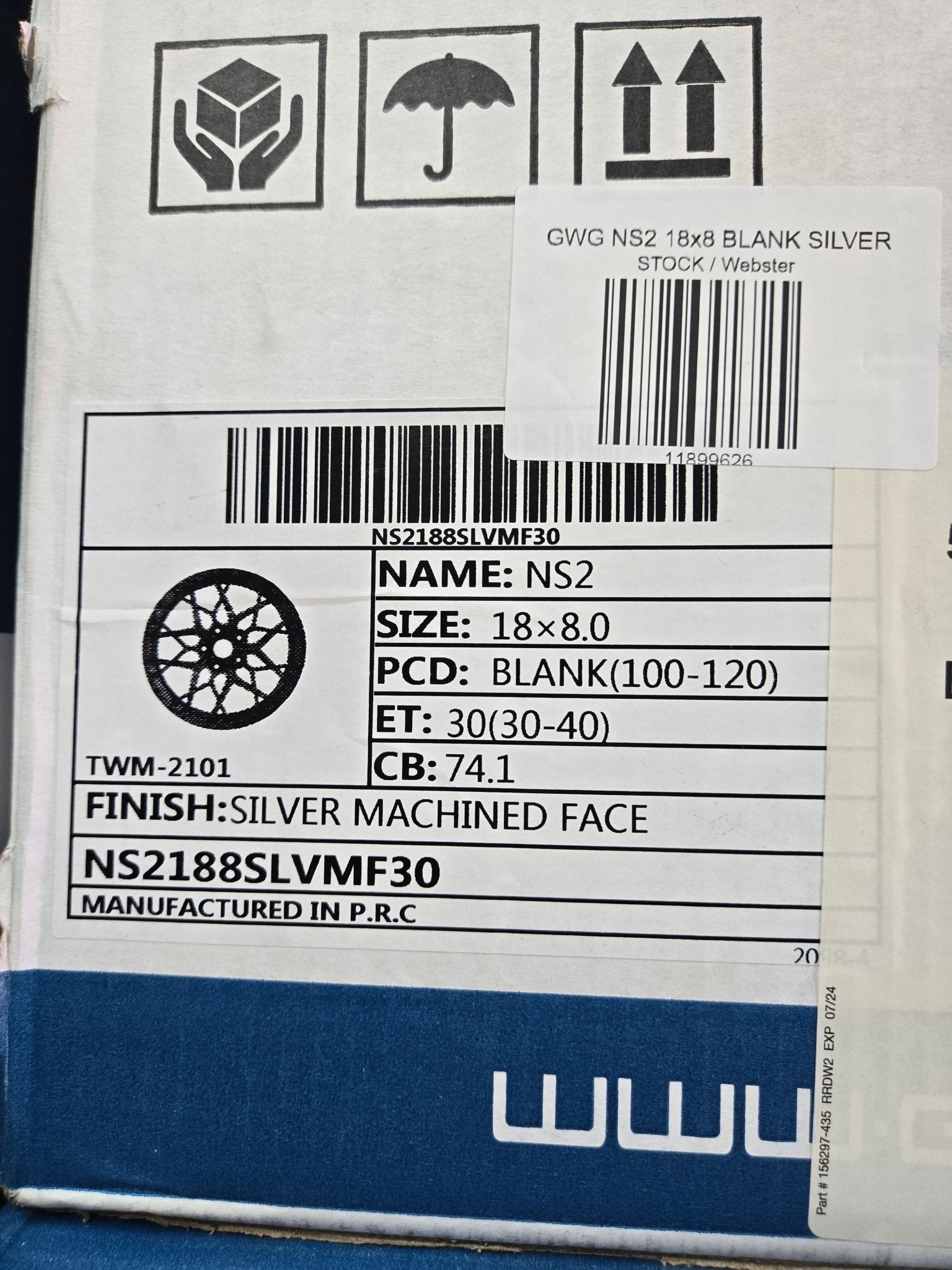 GWG NS2 18x8 BLANK SILVER - Gun Hill Tire House (WTW - WHOLESALE TIRES & WHEELS)