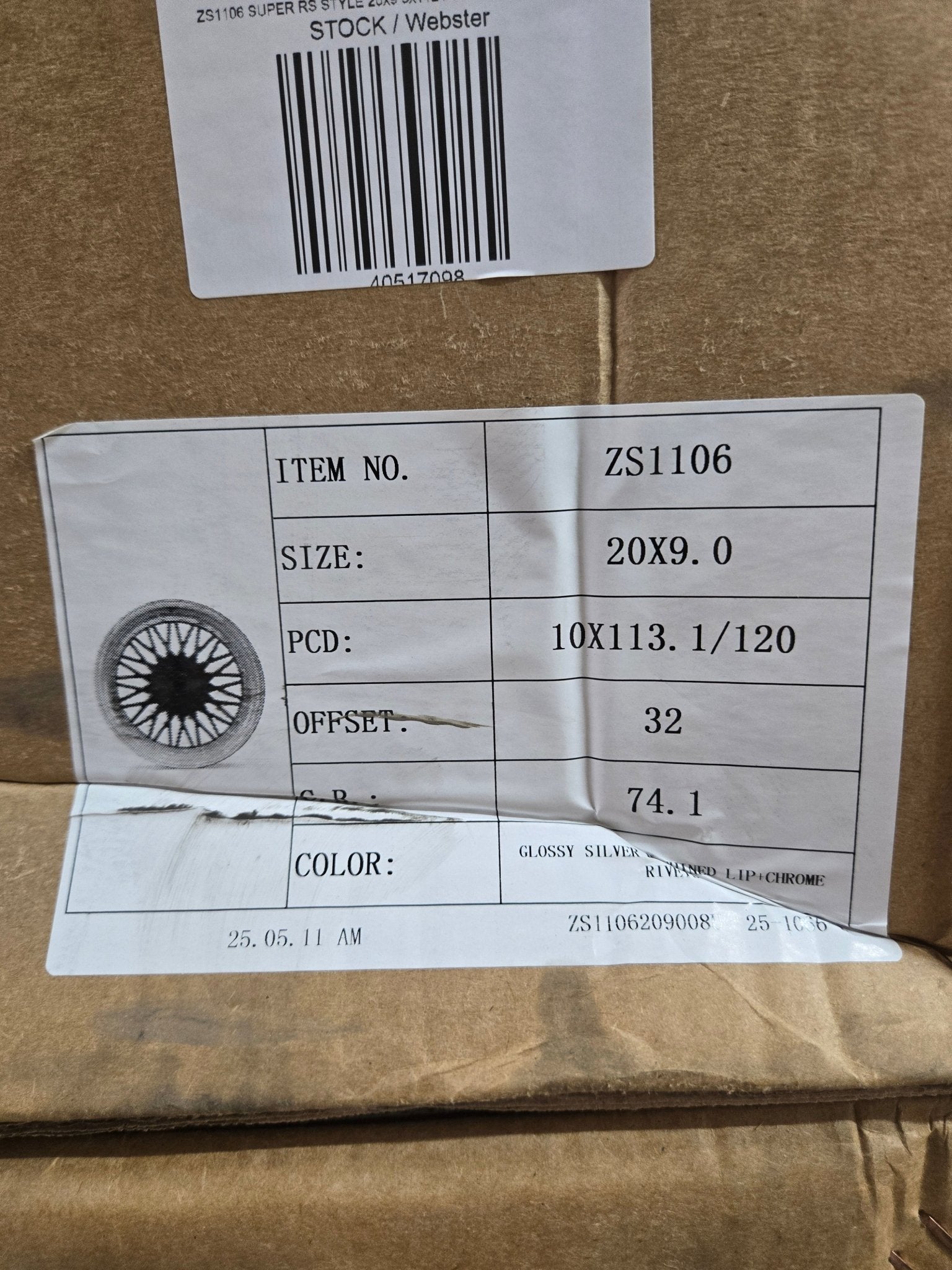 ZS1106 SUPER RS STYLE 20x9 5x112 / 5x114.3 / 5x120 SILVER MACHINED LIPS RIVETS - Gun Hill Tire House (WTW - WHOLESALE TIRES & WHEELS)