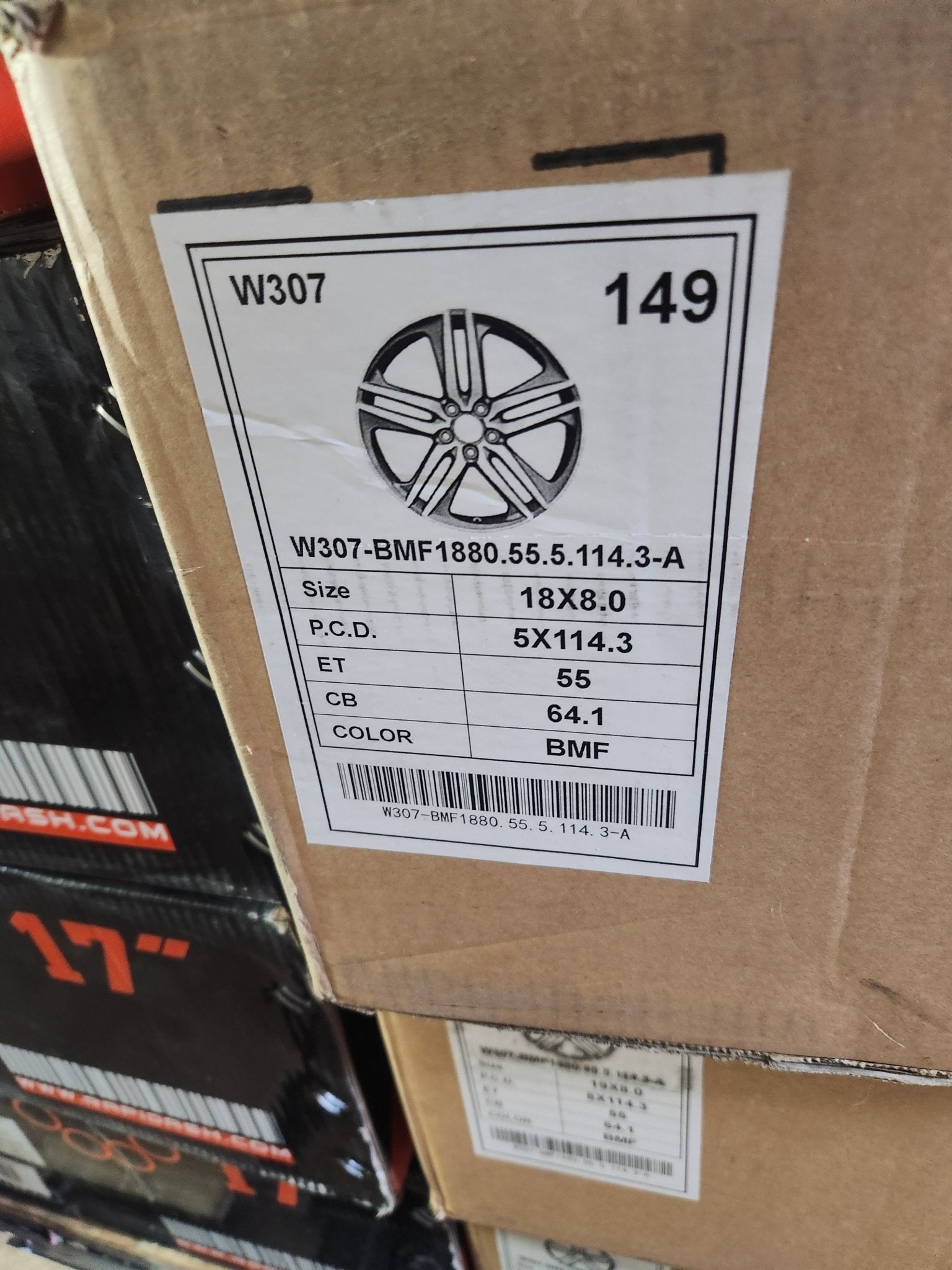 W307 18X8 5X114.3 BLACK MACHINES FACE - Gun Hill Tire House (WTW - WHOLESALE TIRES & WHEELS)