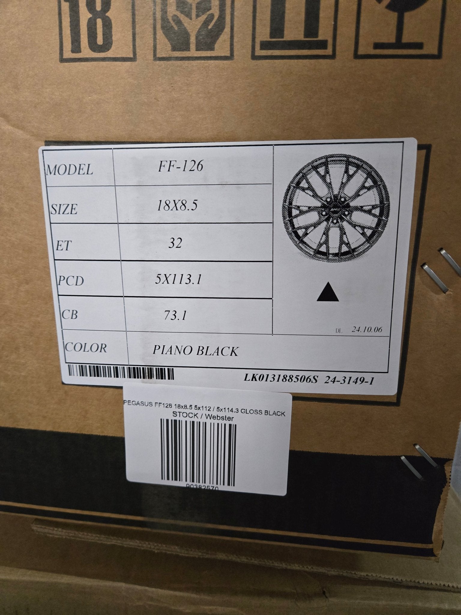 PEGASUS FF126 18x8.5 5x112 / 5x114.3 GLOSS BLACK - Gun Hill Tire House (WTW - WHOLESALE TIRES & WHEELS)