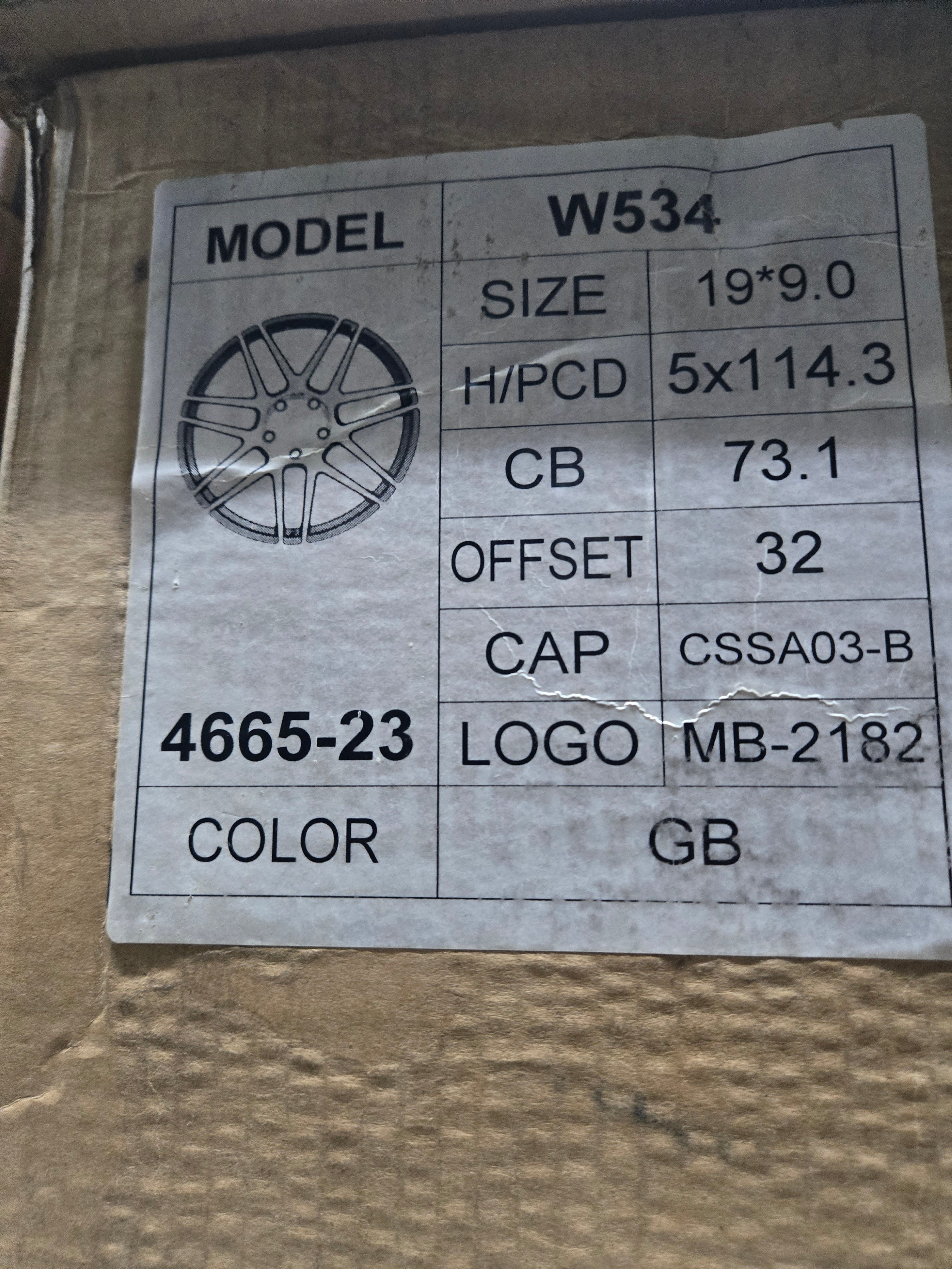 W534 19X9.0 5X114.3 GLOSS BLACK