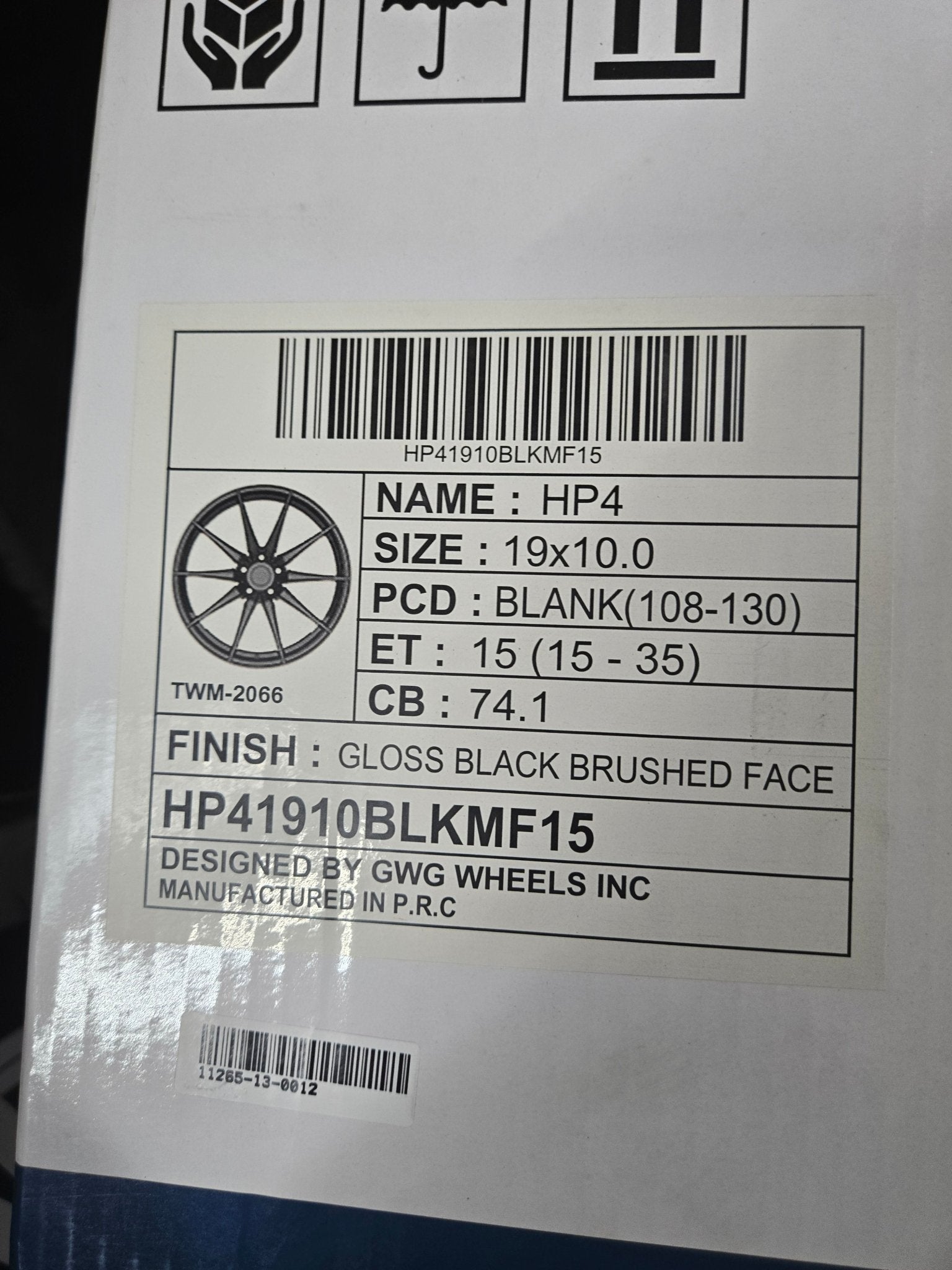 GWG HP4 19X10.0 BLANK BLACK MACHINED FACE - Gun Hill Tire House (WTW - WHOLESALE TIRES & WHEELS)