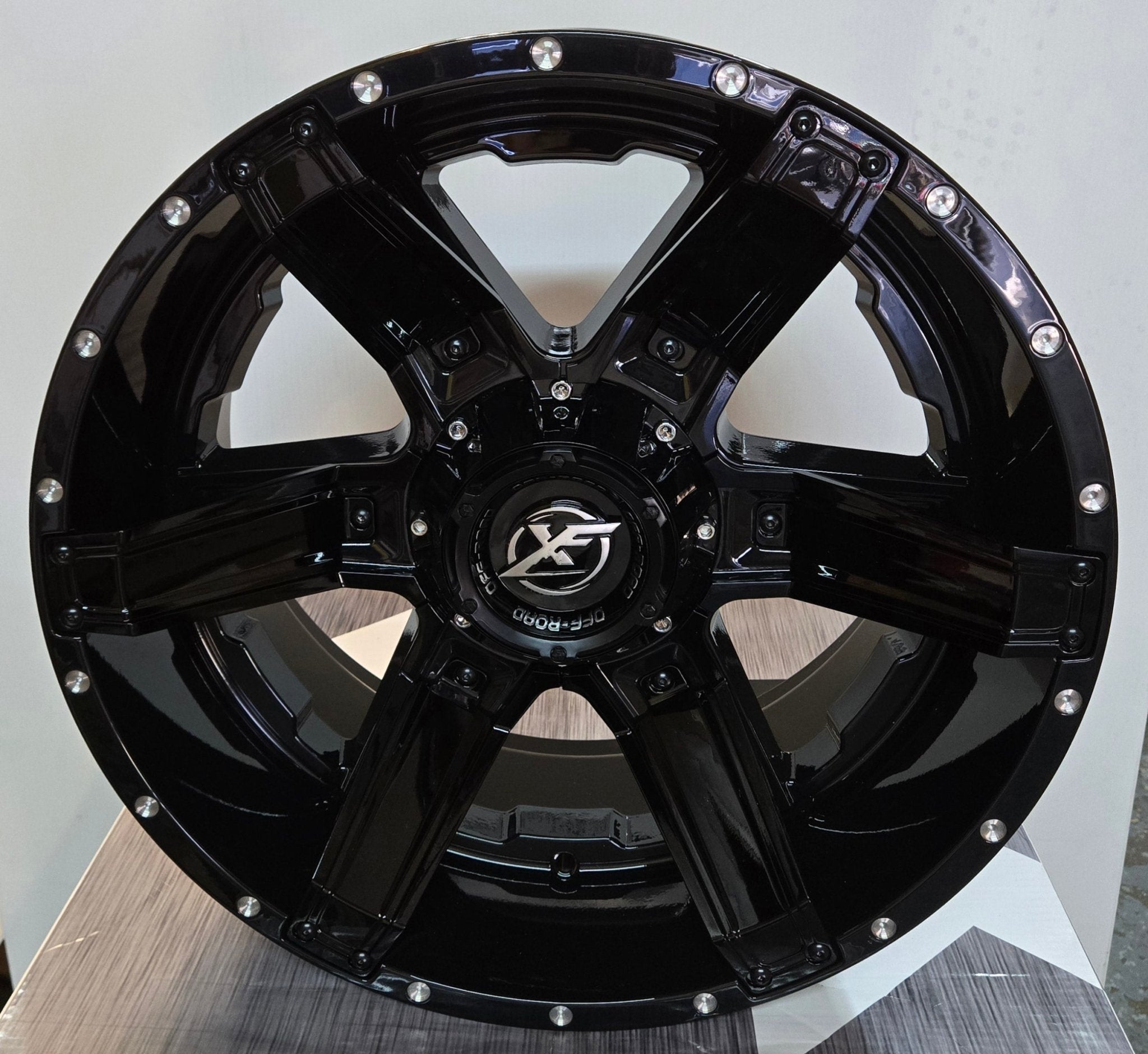 Z6060 20x10 5x139.7 5x150 GLOSS BLACK MILLED RIVETS - Gun Hill Tire House (WTW - WHOLESALE TIRES & WHEELS)