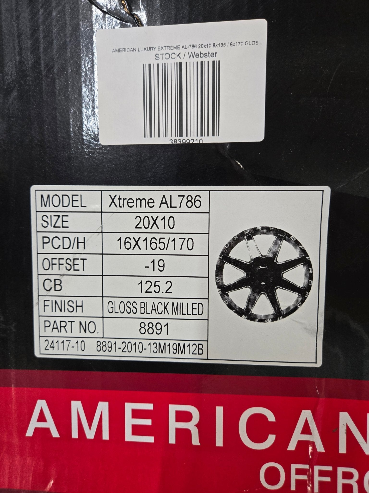 AMERICAN LUXURY EXTREME AL - 786 20x10 8x165 / 8x170 GLOSS BLACK MACHINED MILLED - Gun Hill Tire House (WTW - WHOLESALE TIRES & WHEELS)