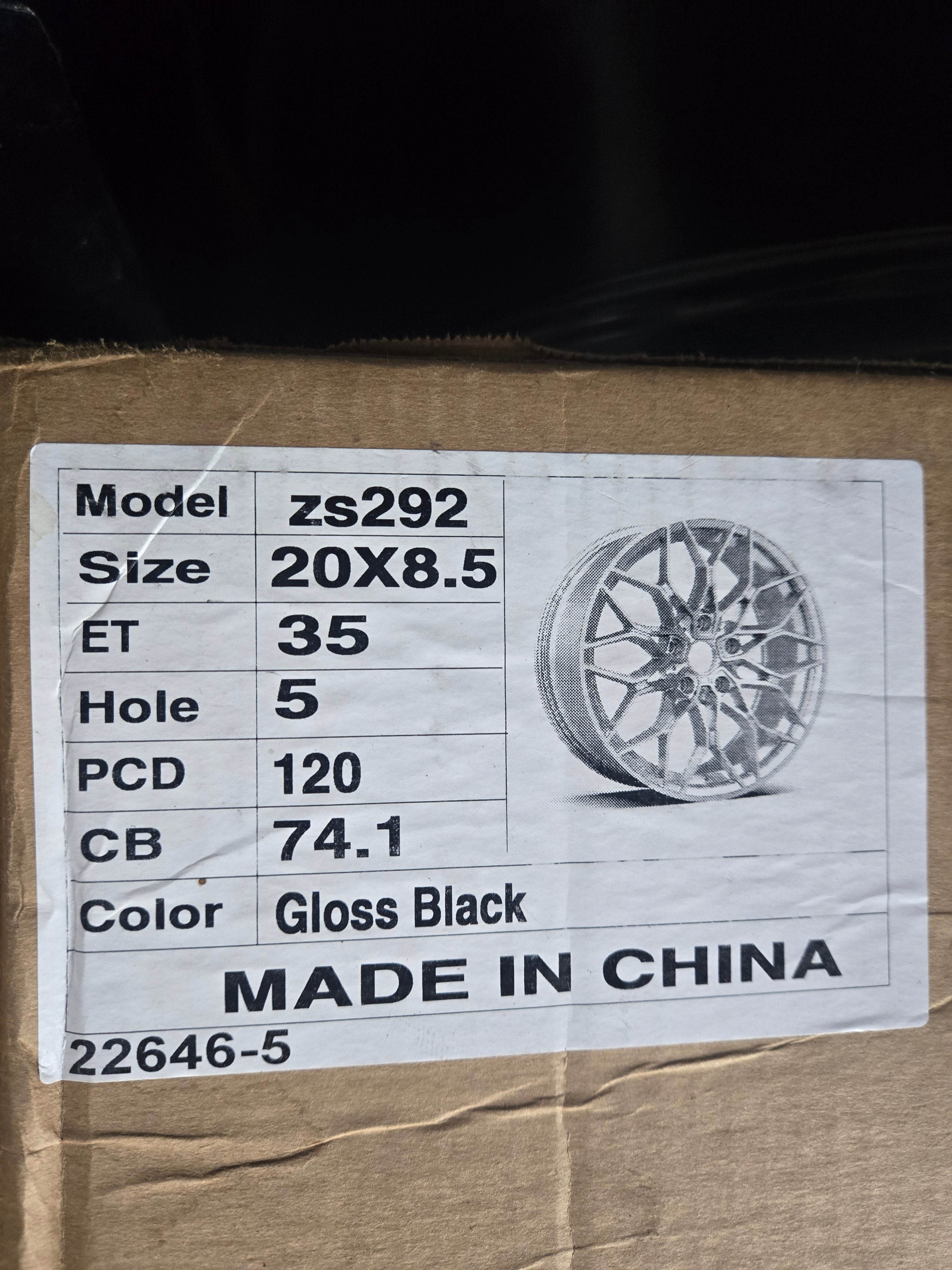 ZS292 20X8.5 5X120 GLOSS BLACK
