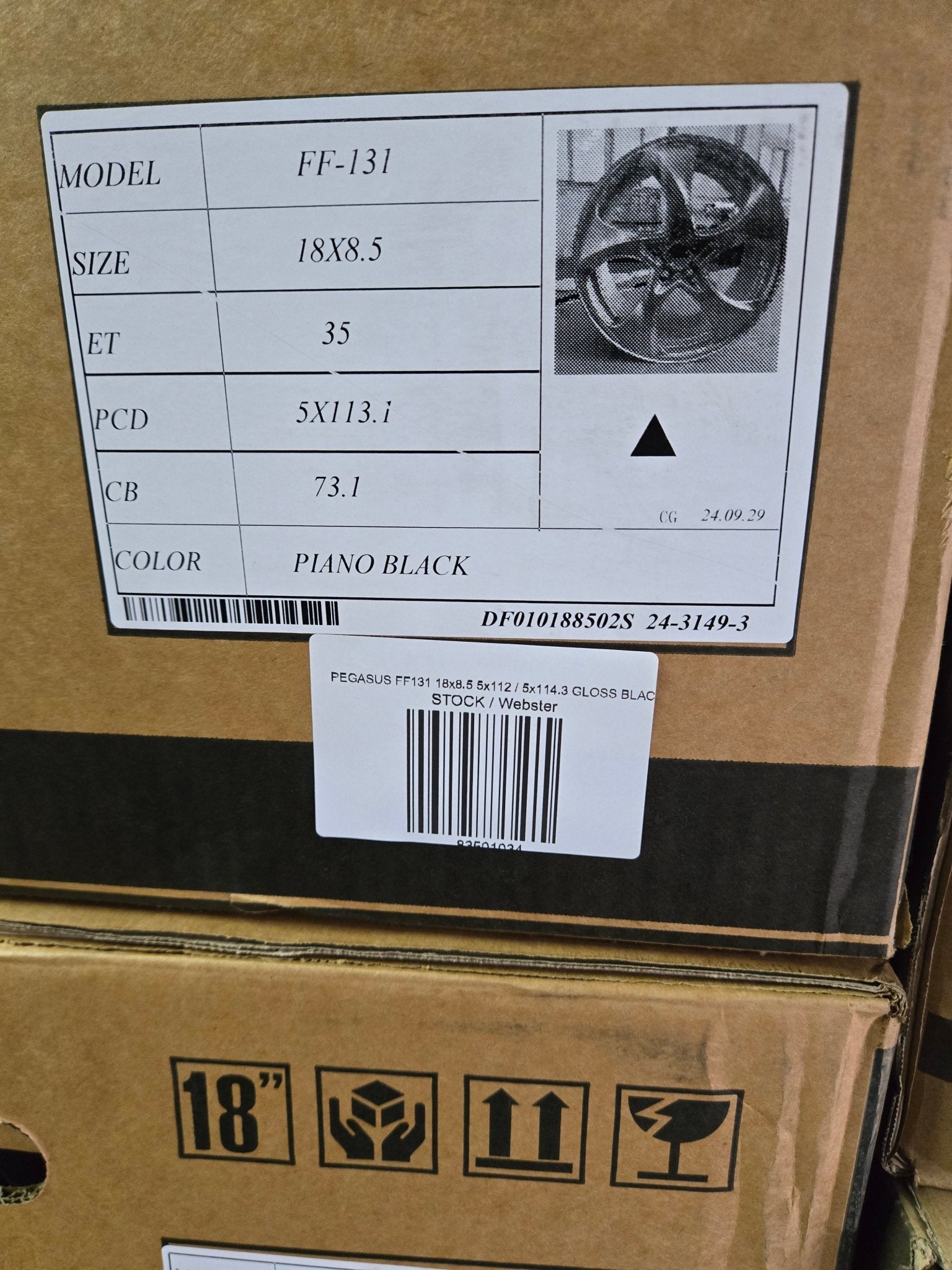 PEGASUS FF131 18x8.5 5x112 / 5x114.3 GLOSS BLACK - Gun Hill Tire House (WTW - WHOLESALE TIRES & WHEELS)