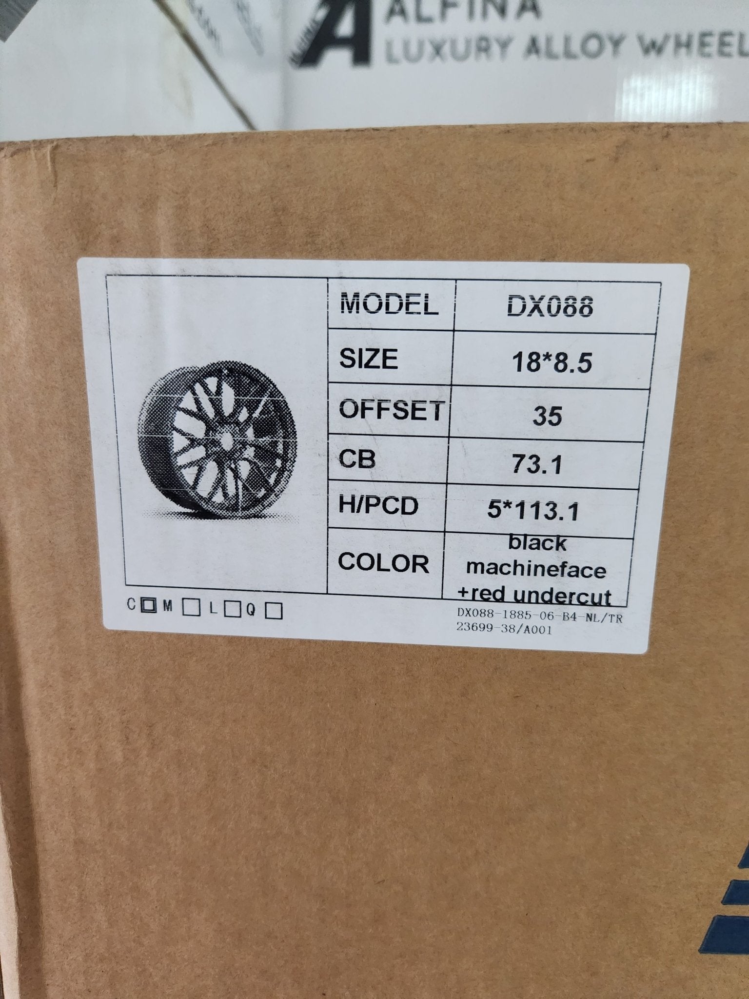 DX088 18x8.5 5x112 / 5x114.3 GLOSS BLACK MACHINE FACE RED UNDER CUT - Gun Hill Tire House (WTW - WHOLESALE TIRES & WHEELS)