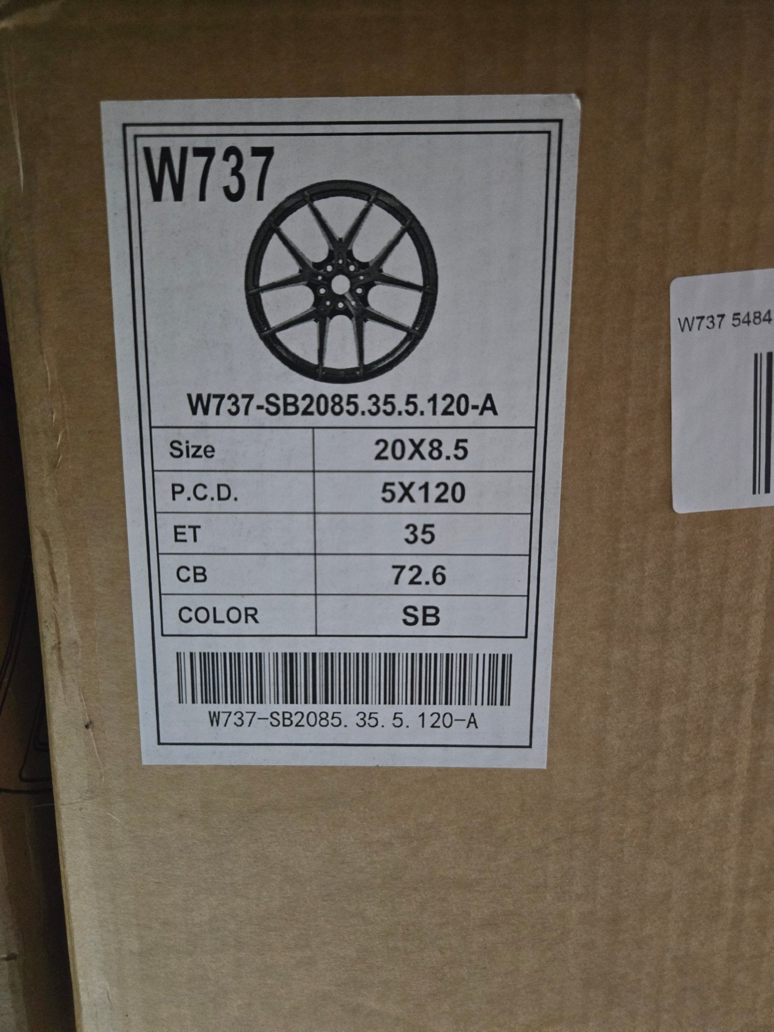 W737 5484 20X8.5 5X120 SATIN BLACK - Gun Hill Tire House (WTW - WHOLESALE TIRES & WHEELS)