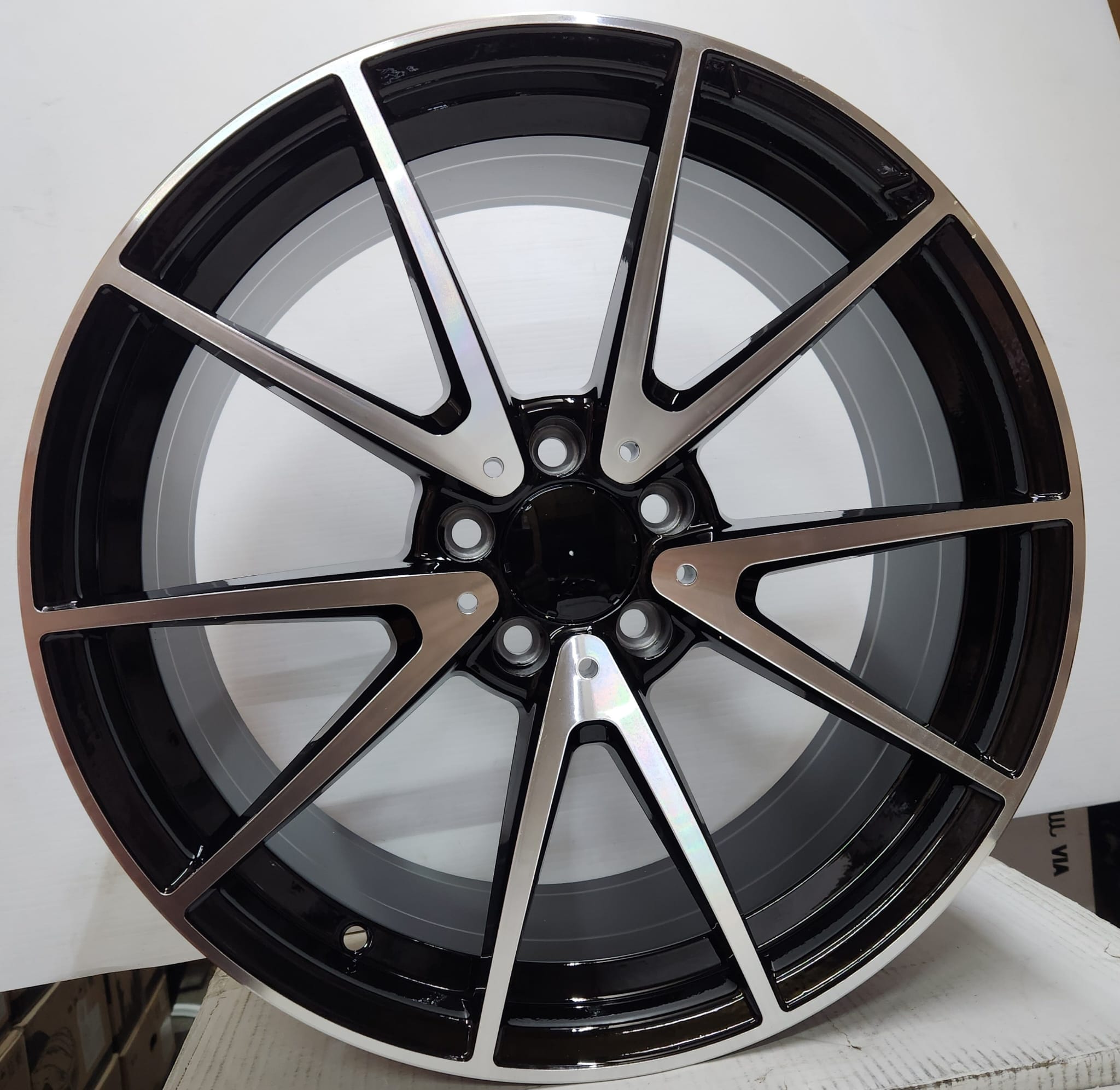 WHEELS 5442 19X9.5 5X112 GLOSS BLACK MACHINED FACE - Gun Hill Tire House (WTW - WHOLESALE TIRES & WHEELS)