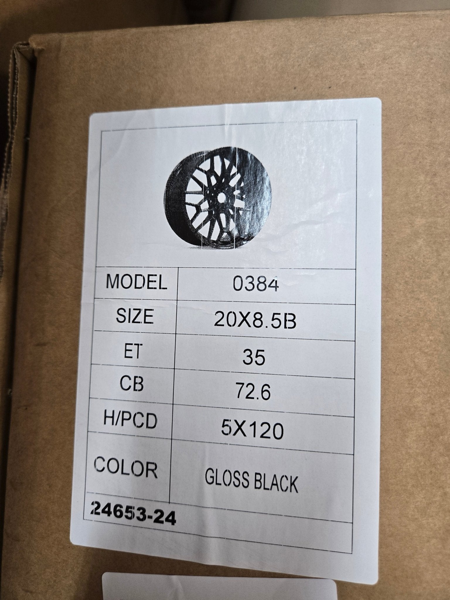 OE - 0384 827M STYLE 20x8.5 5x120 GLOSS BLACK - Gun Hill Tire House (WTW - WHOLESALE TIRES & WHEELS)