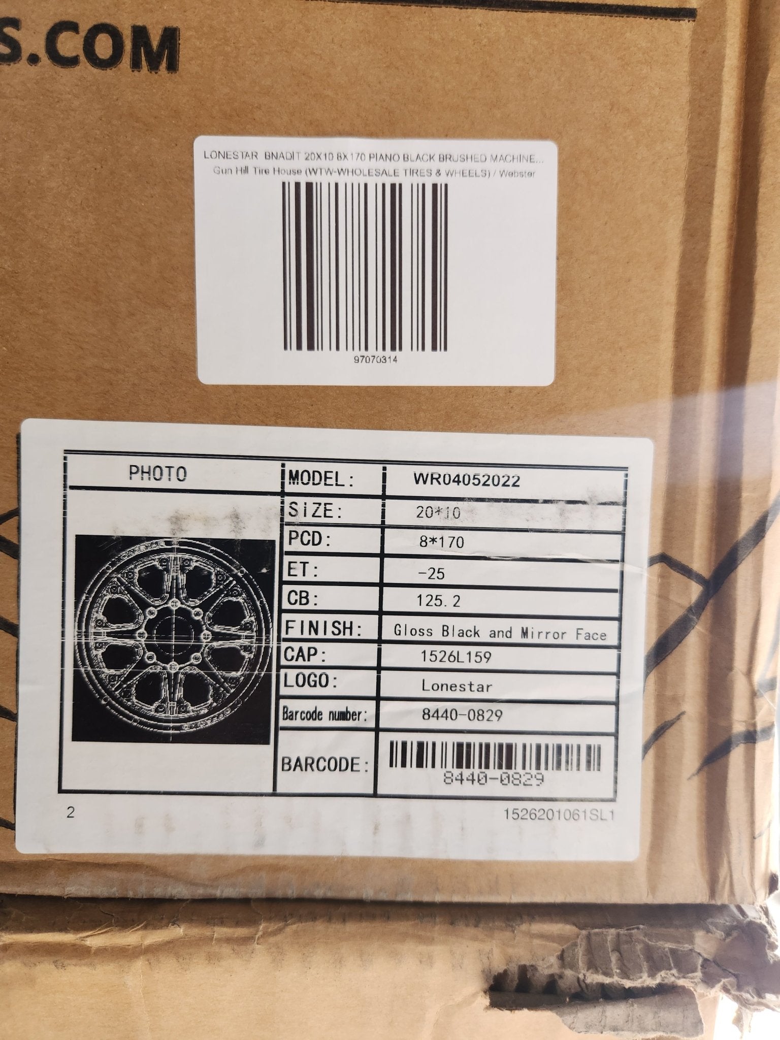 LONESTAR BNADIT 20X10 8X170 PIANO BLACK BRUSHED MACHINED FACE - Gun Hill Tire House (WTW - WHOLESALE TIRES & WHEELS)