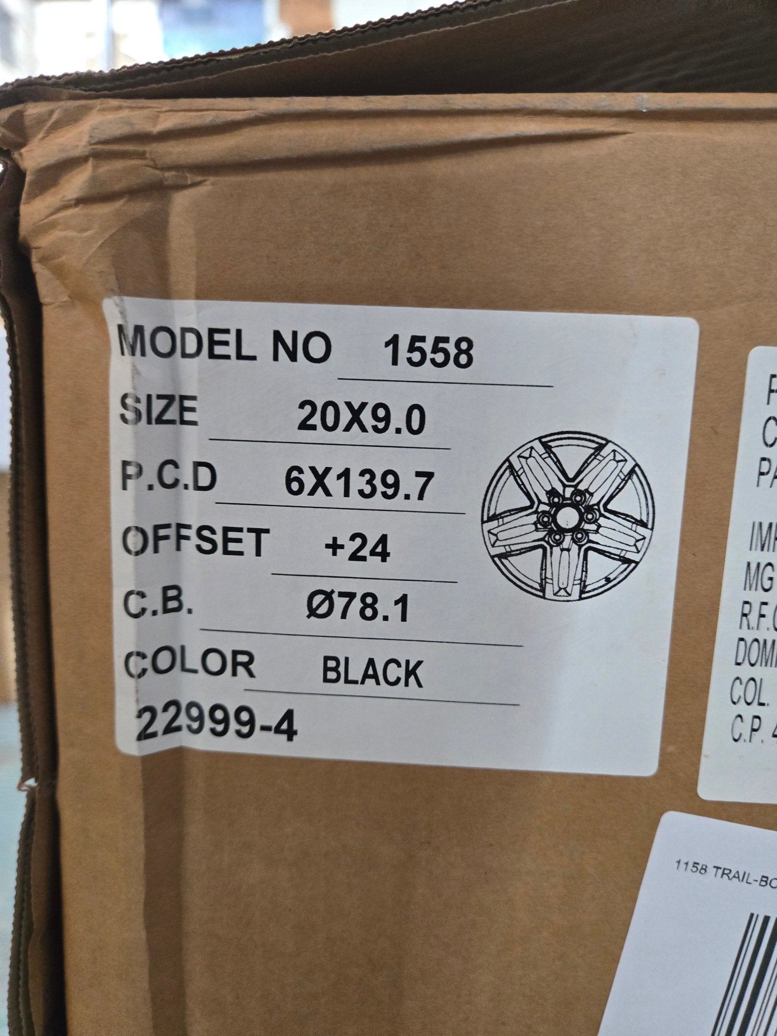 1158 1558 TRAIL - BOSS STYLE 20x9 6x139.7 GLOSS BLACK - Gun Hill Tire House (WTW - WHOLESALE TIRES & WHEELS)