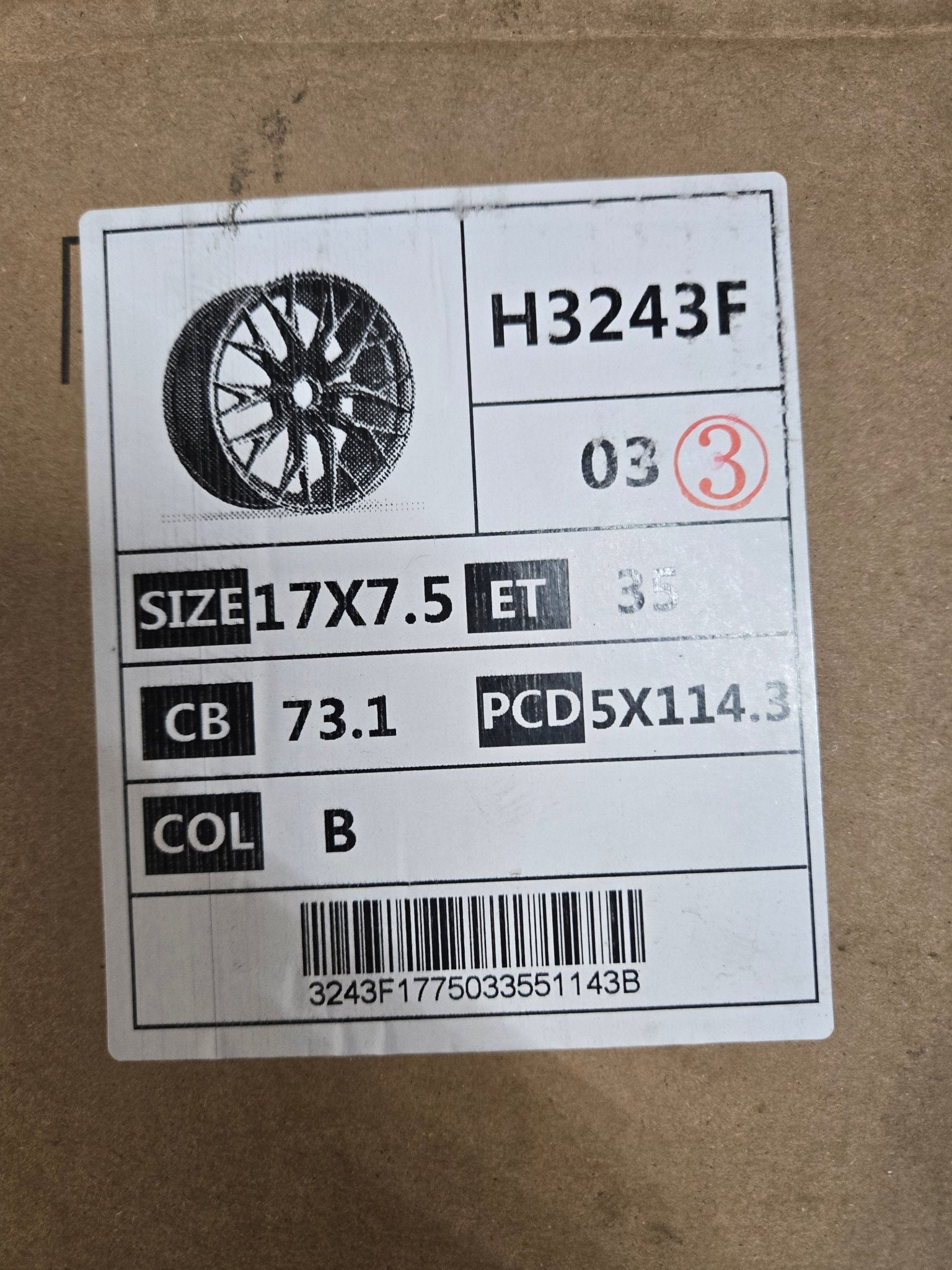 H3243F 17X7.5 5X114.3 PIANO BLACK - Gun Hill Tire House (WTW - WHOLESALE TIRES & WHEELS)