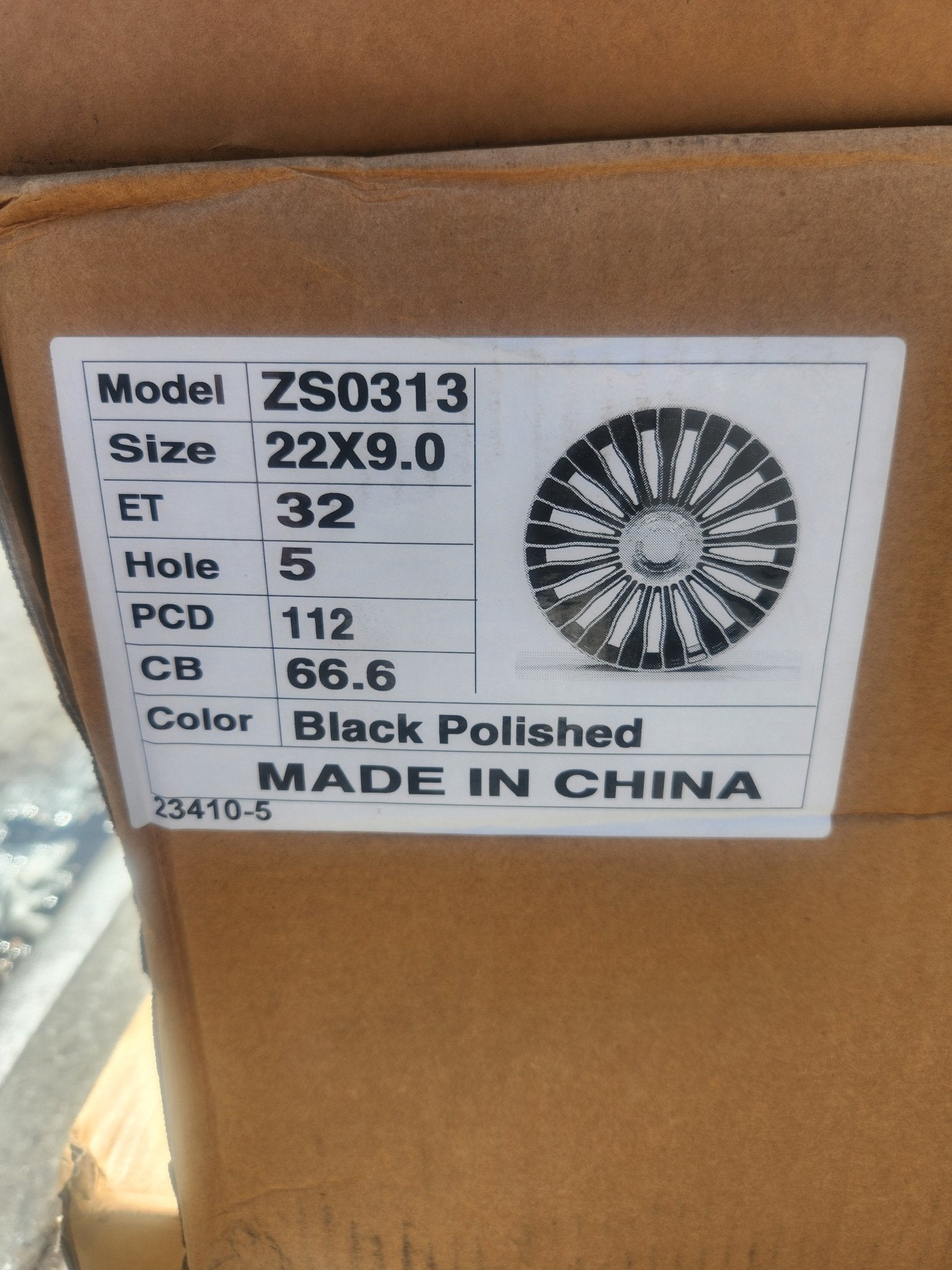 OE - 0313 22x9.0 5x112 GLOSS BLACK MACHINE FACE WITH CENTER FLOATING CAP - Gun Hill Tire House (WTW - WHOLESALE TIRES & WHEELS)