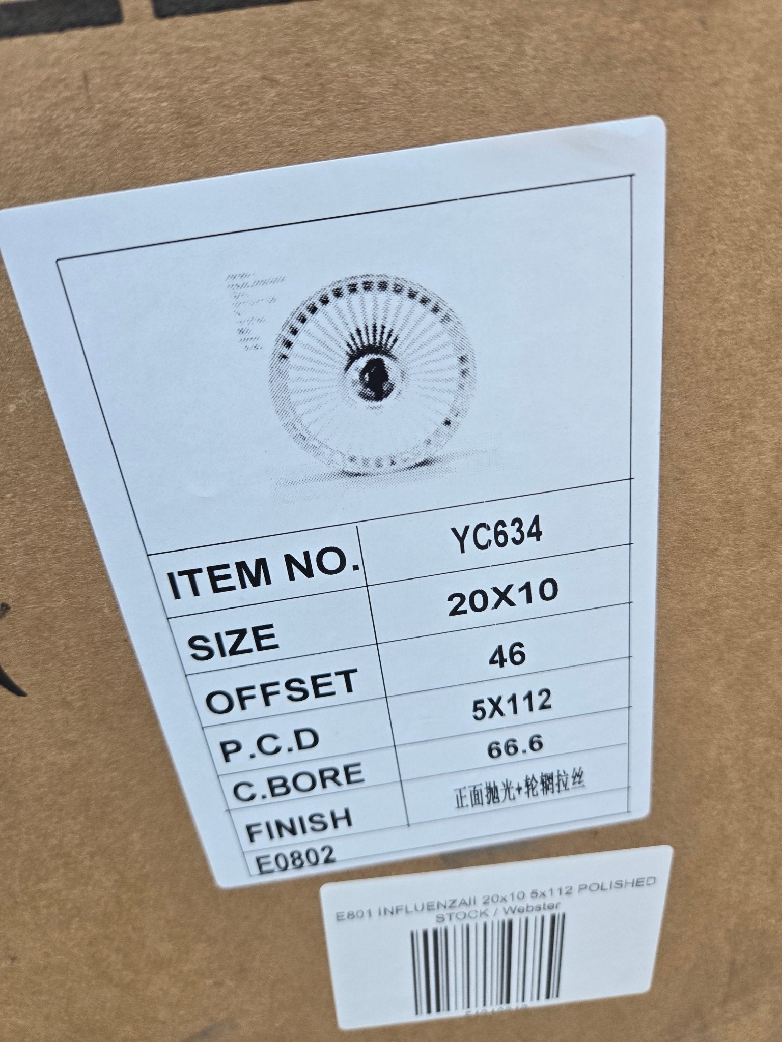 E801 INFLUENZAII 20x10 5x112 POLISHED - Gun Hill Tire House (WTW - WHOLESALE TIRES & WHEELS)