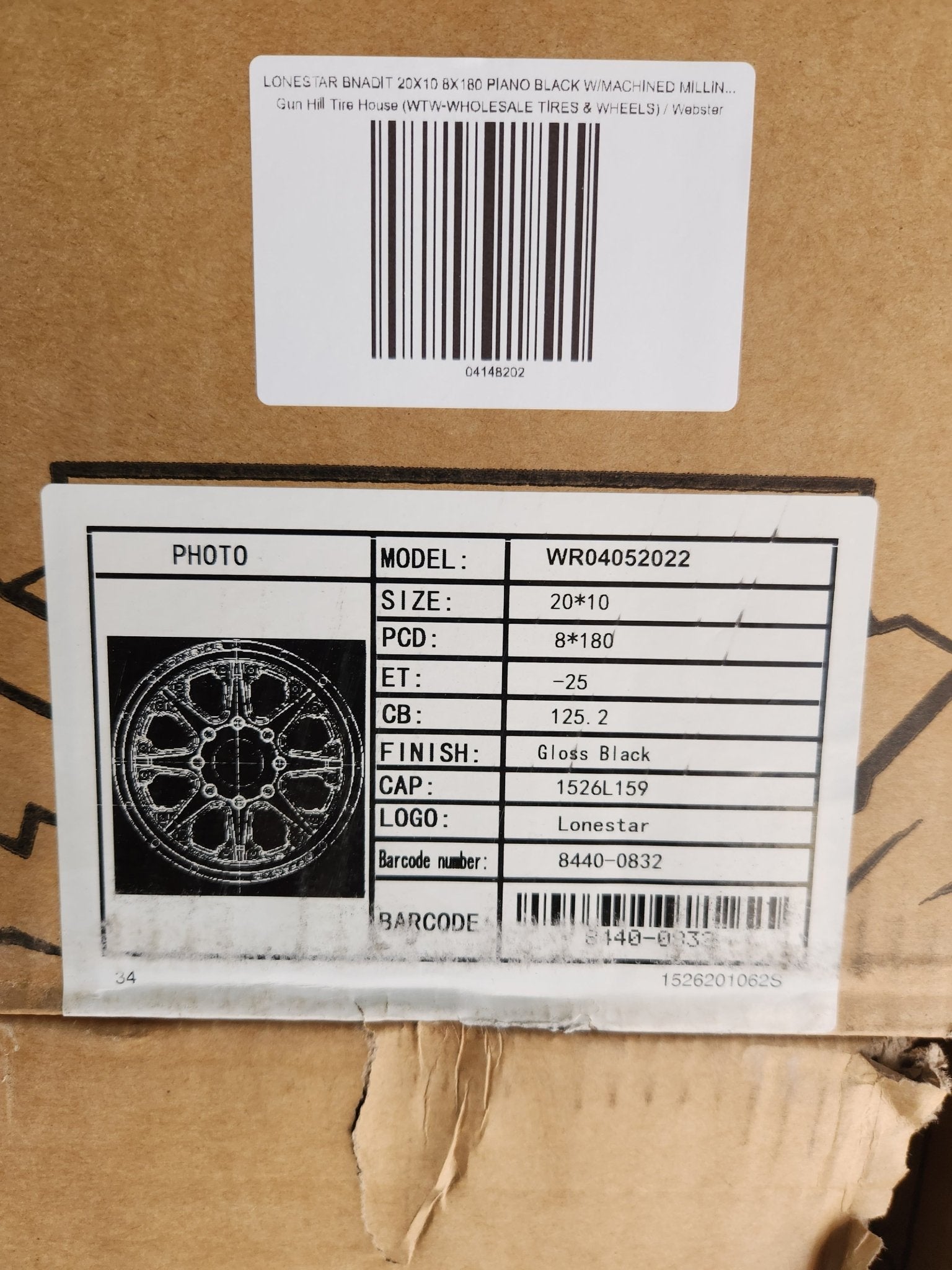 LONESTAR BNADIT 20X10 8X180 PIANO BLACK W/MACHINED MILLING WINDOW - Gun Hill Tire House (WTW - WHOLESALE TIRES & WHEELS)