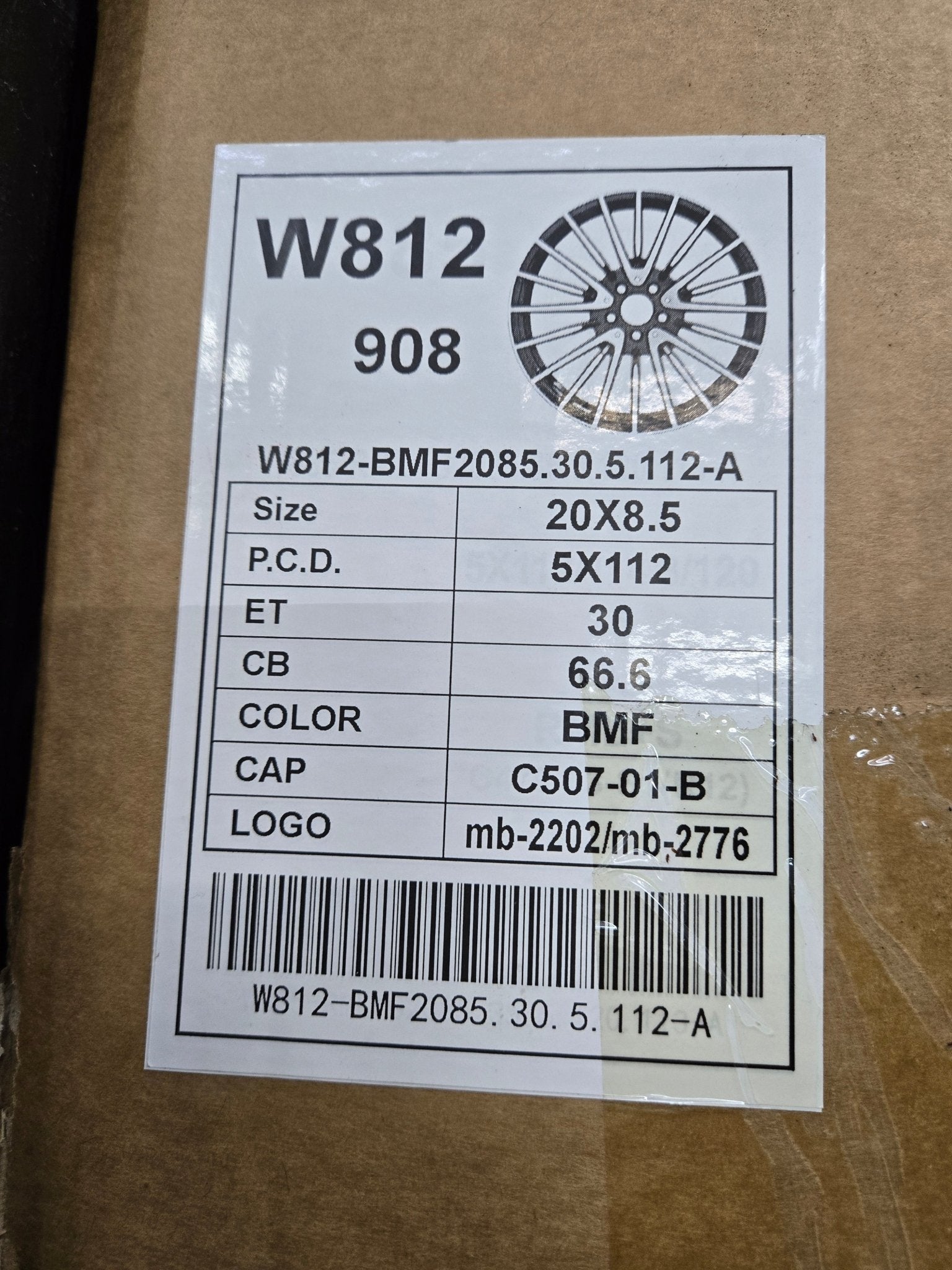 W812 20x8.5 5x112 GLOSS BLACK MACHINED FACE - Gun Hill Tire House (WTW - WHOLESALE TIRES & WHEELS)