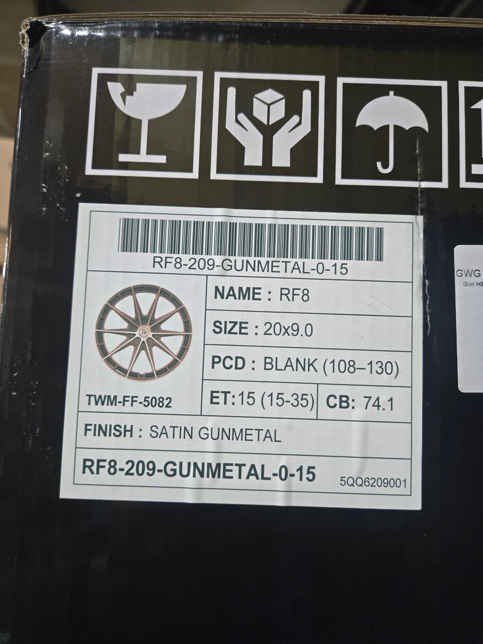 GWG RF8 20X9.0 BLANK SATIN GUNMETAL - Gun Hill Tire House (WTW - WHOLESALE TIRES & WHEELS)