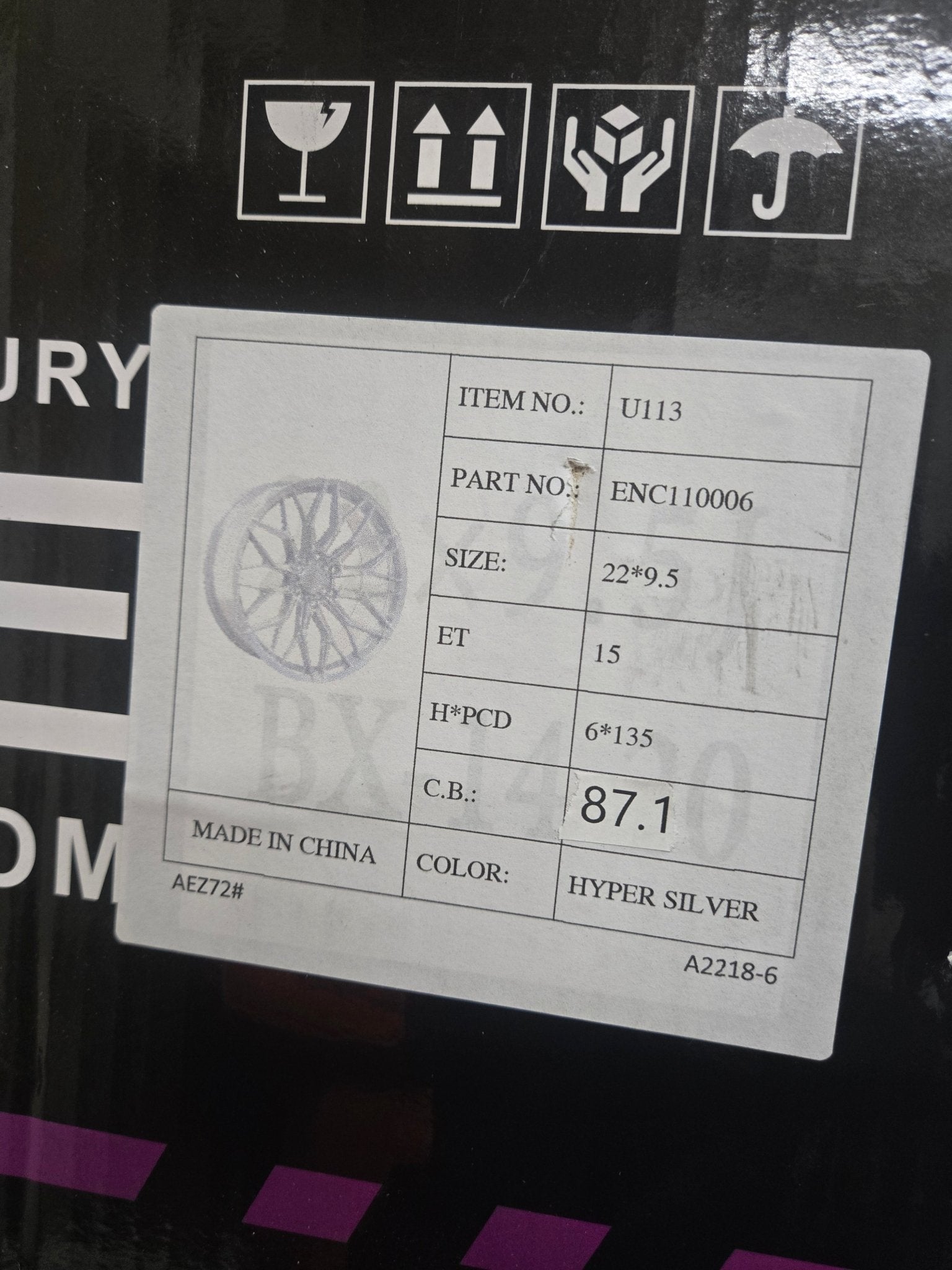 ENCORE U113 ENC110 22X9.5 6X135 HYPER SILVER - Gun Hill Tire House (WTW - WHOLESALE TIRES & WHEELS)