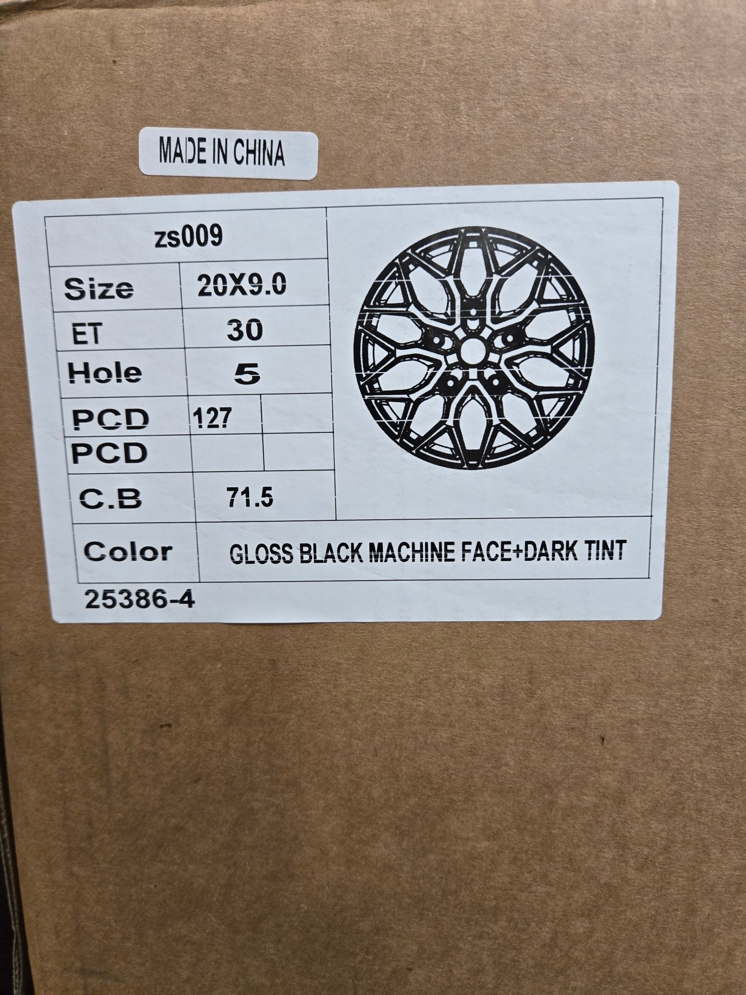 OE - 0319 HF - 2 REP 20x9.0 5x127 GLOSS BLACK MACHINED FACE - Gun Hill Tire House (WTW - WHOLESALE TIRES & WHEELS)