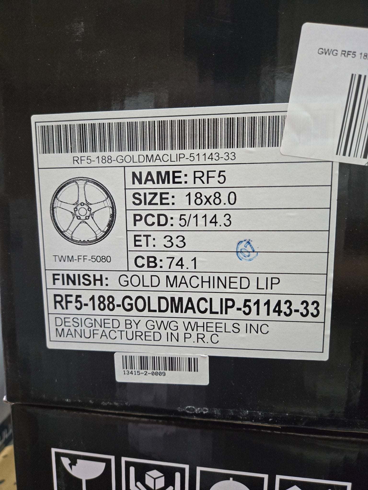 GWG RF5 18x8 5x114.3 GOLD MACHINED LIP - Gun Hill Tire House (WTW - WHOLESALE TIRES & WHEELS)