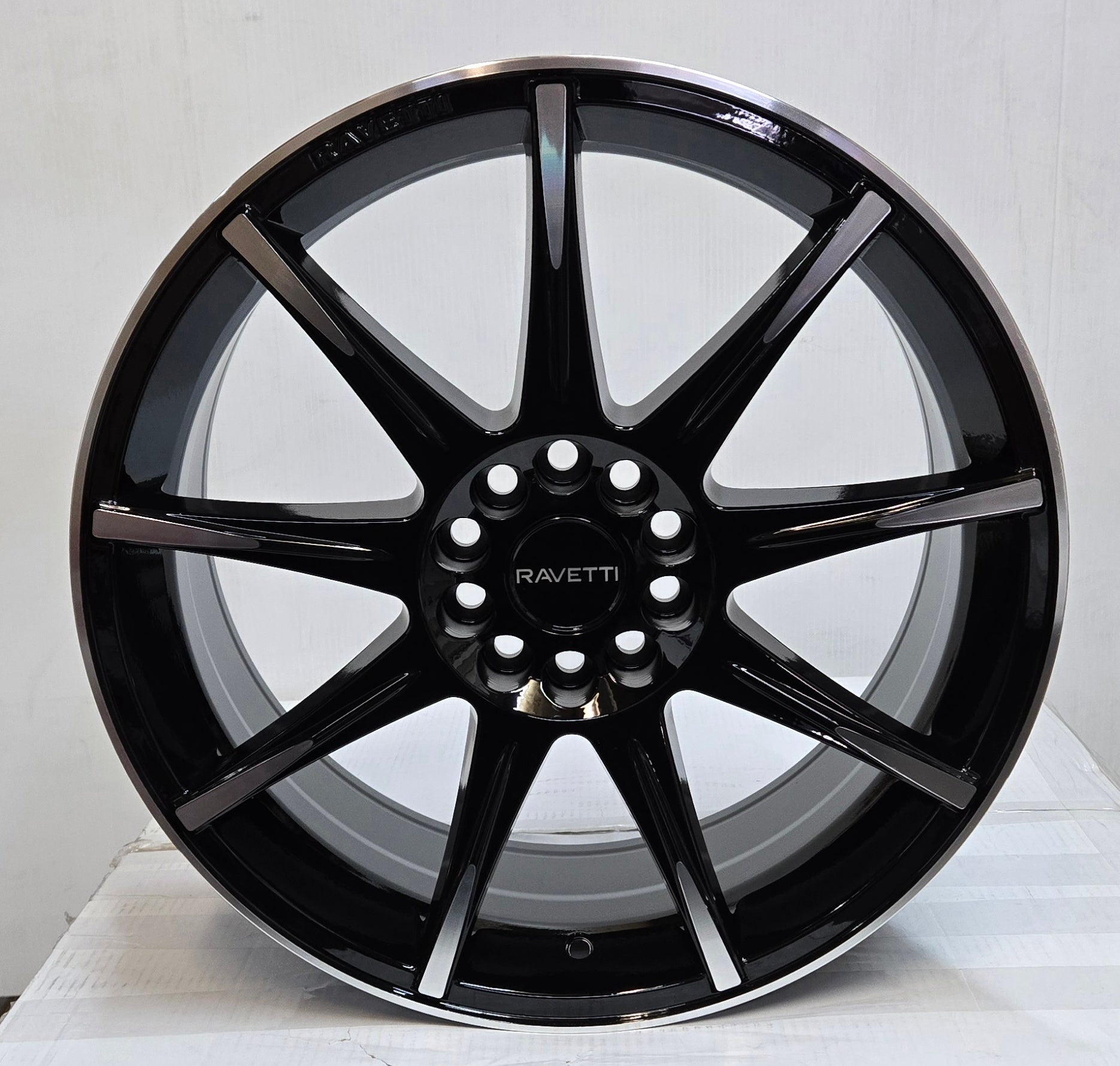 RAV - M9 18X8.0 5X112 5X114.3 BLACK MACHINED FACE - Gun Hill Tire House (WTW - WHOLESALE TIRES & WHEELS)