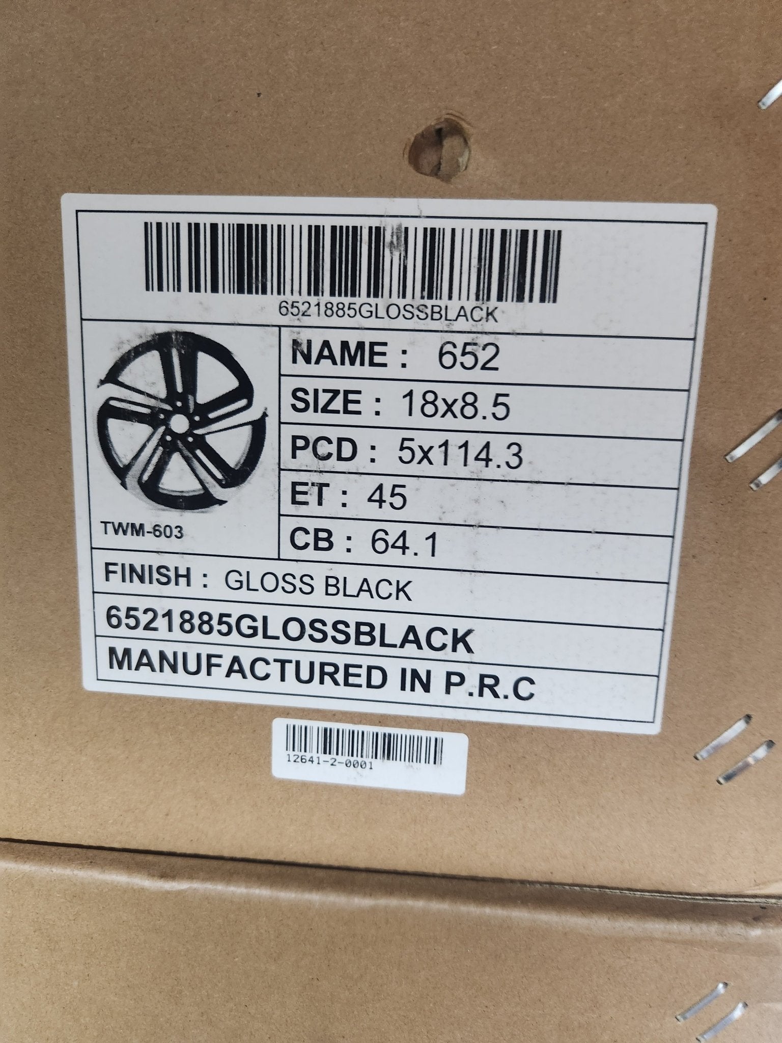 WGW 652 W315 18X8.5 5X114.3 GLOSS BLACK - Gun Hill Tire House (WTW - WHOLESALE TIRES & WHEELS)