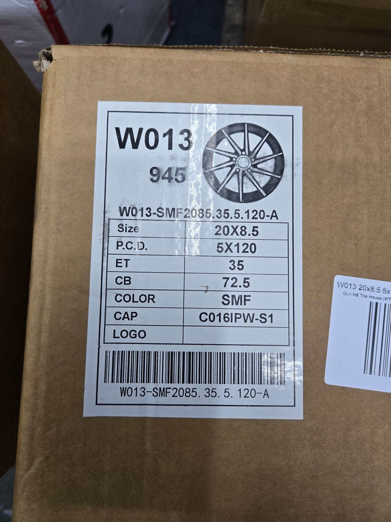 W013 20x8.5 5x120 SILVER MACHINE FACE - Gun Hill Tire House (WTW - WHOLESALE TIRES & WHEELS)