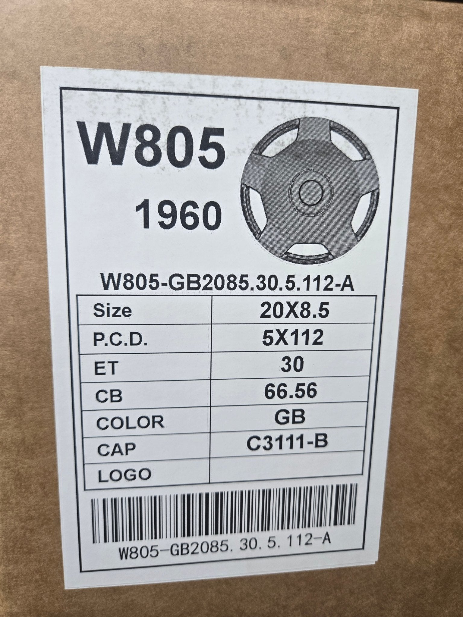 W805 F3111 20x8.5 5x112 GLOSS BLACK - Gun Hill Tire House (WTW - WHOLESALE TIRES & WHEELS)