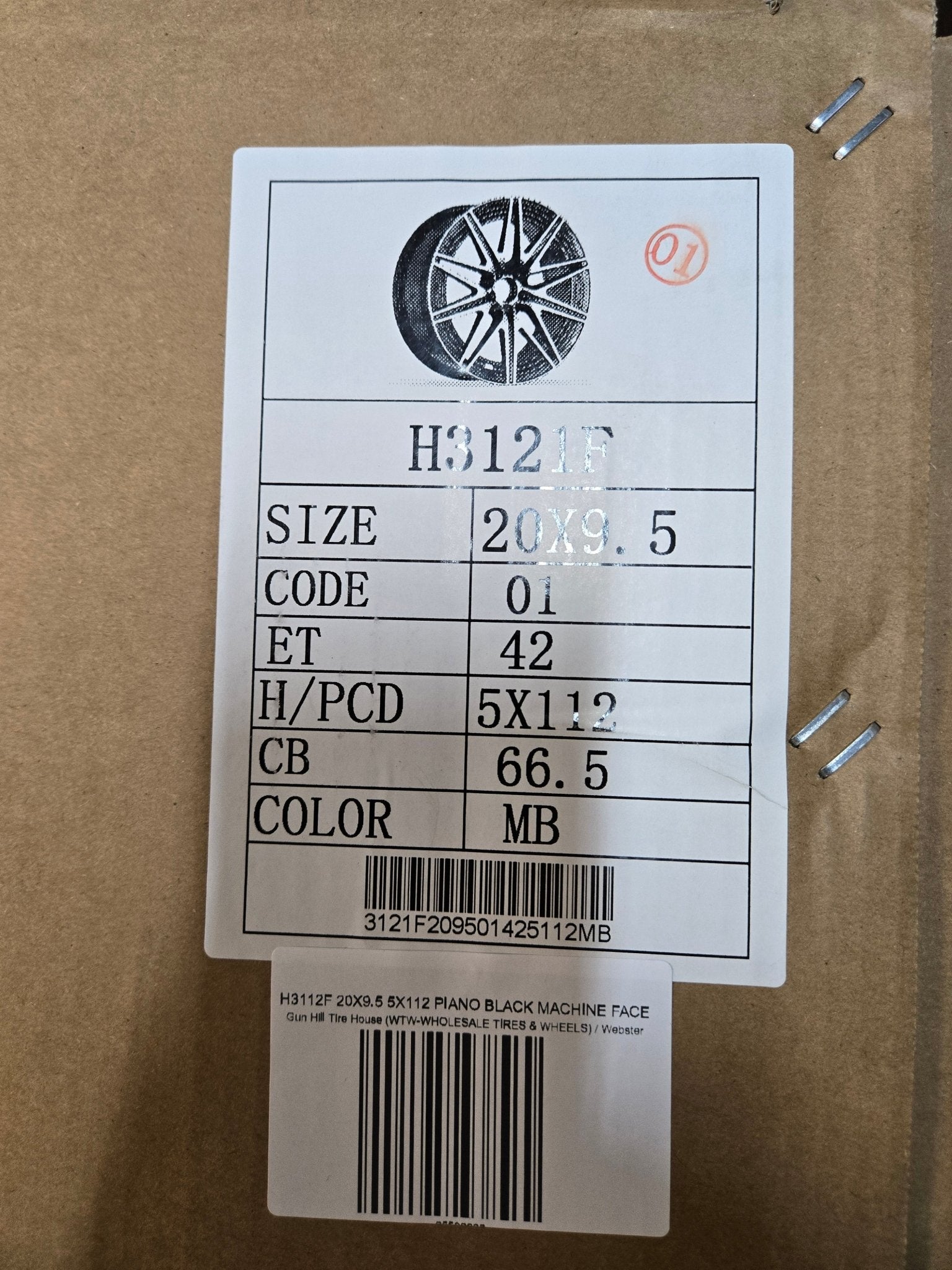 H3112F 20X9.5 5X112 PIANO BLACK MACHINED FACE - Gun Hill Tire House (WTW - WHOLESALE TIRES & WHEELS)