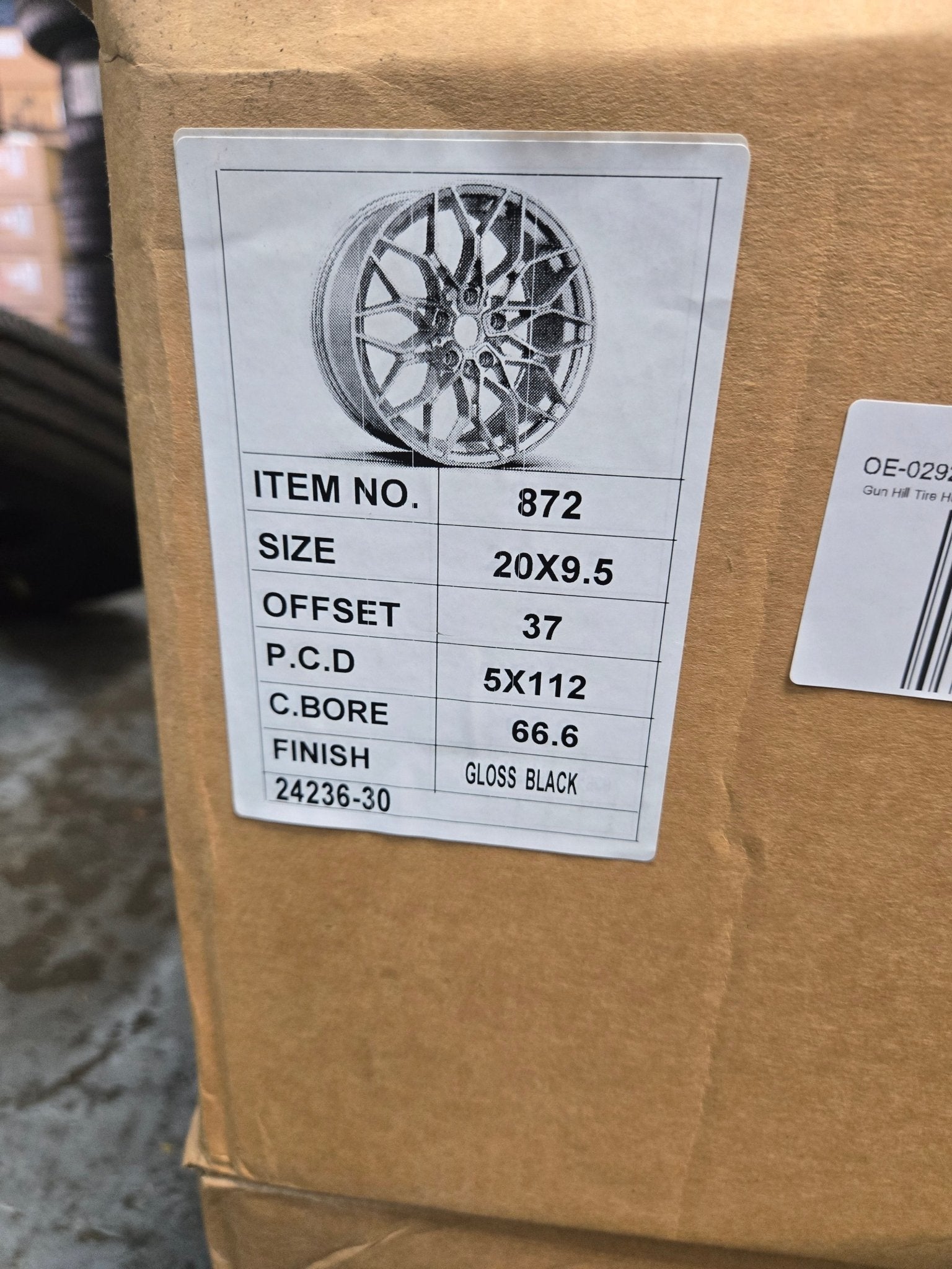 OE - 0292 20X9.5 5X112 GLOSS BLACK - Gun Hill Tire House (WTW - WHOLESALE TIRES & WHEELS)