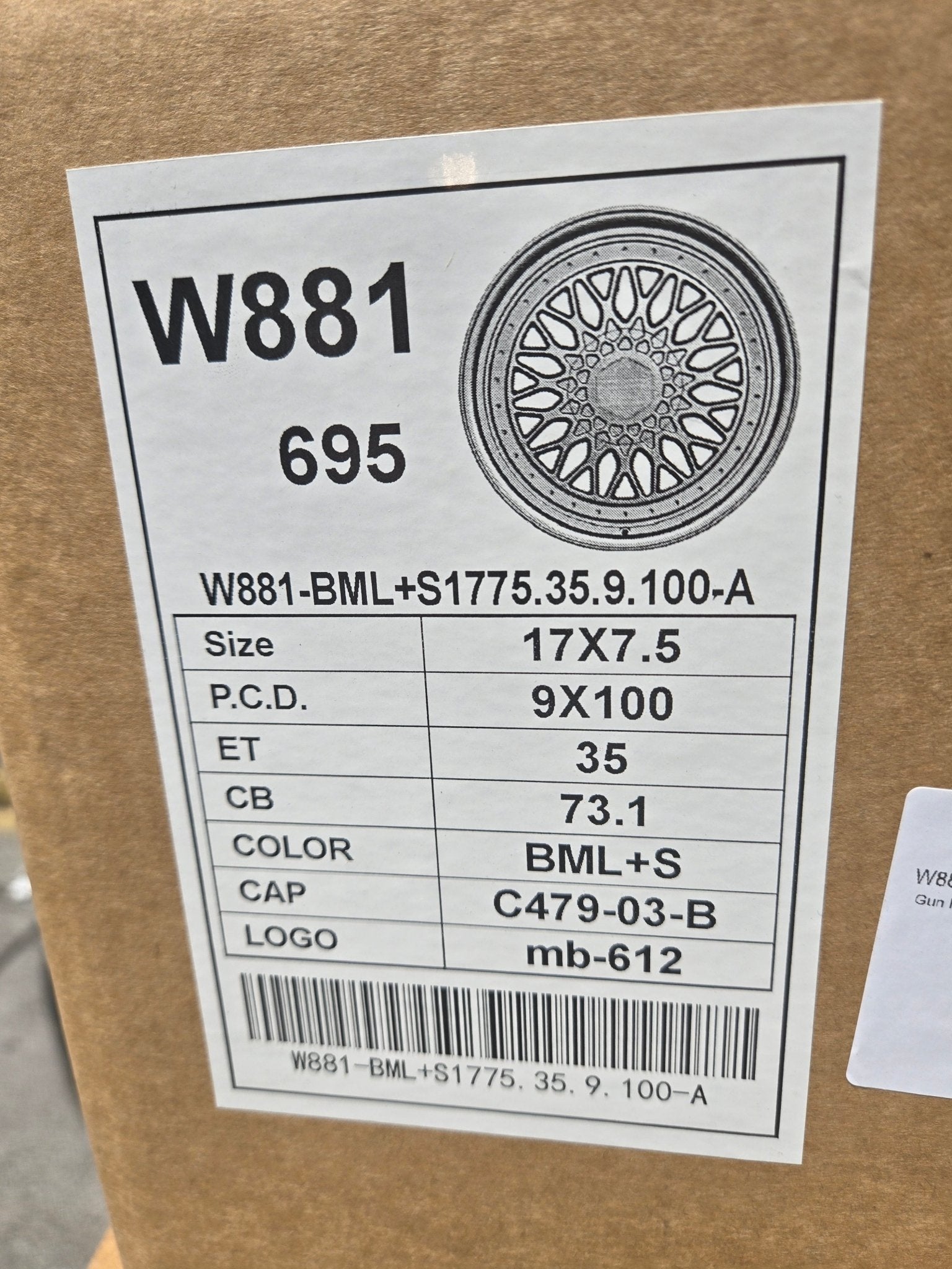 W881 17X7.5 4X100 5X100 BLACK MACHINED FACE - Gun Hill Tire House (WTW - WHOLESALE TIRES & WHEELS)