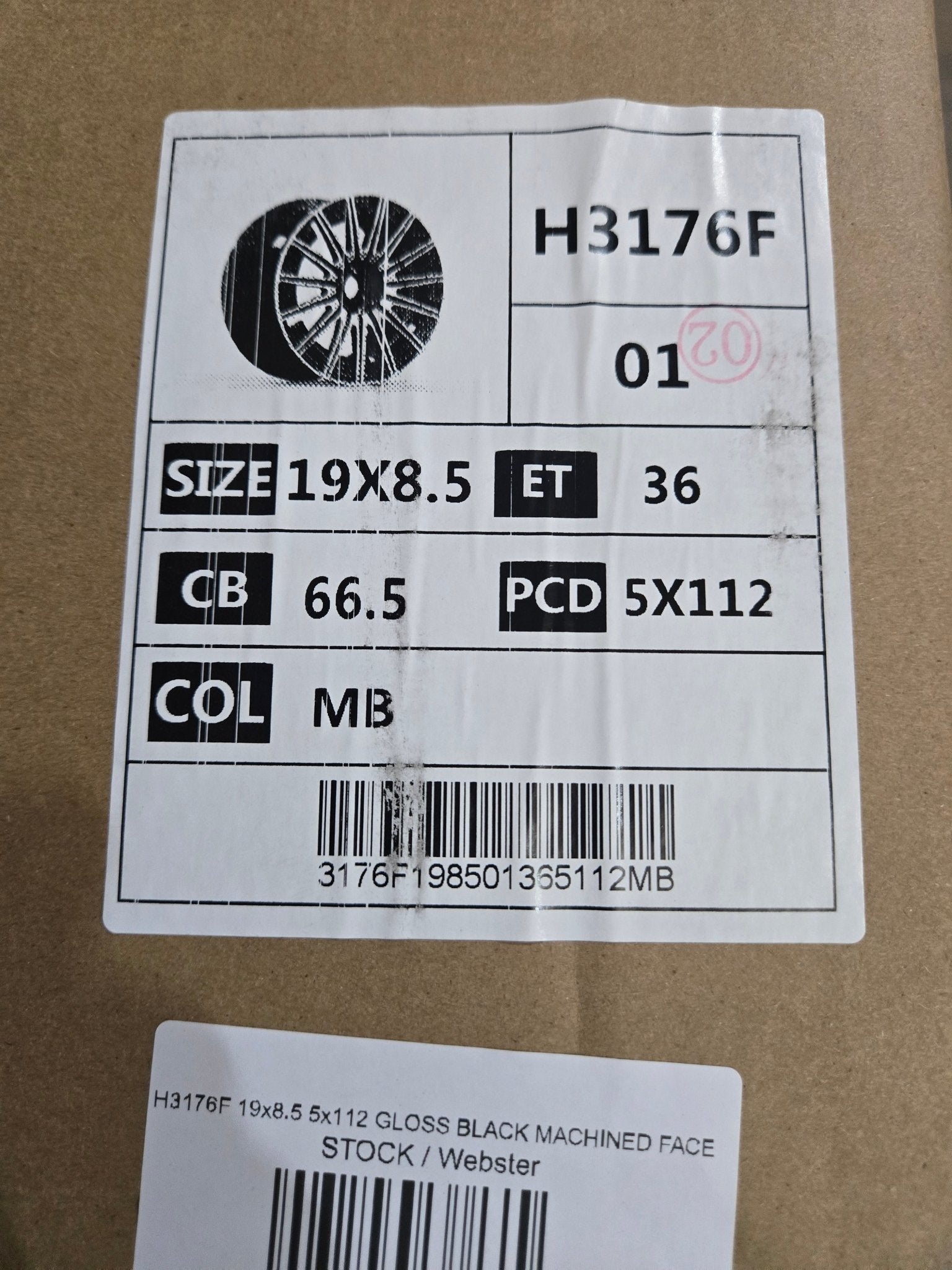 H3176F 19x8.5 5x112 GLOSS BLACK MACHINED FACE - Gun Hill Tire House (WTW - WHOLESALE TIRES & WHEELS)